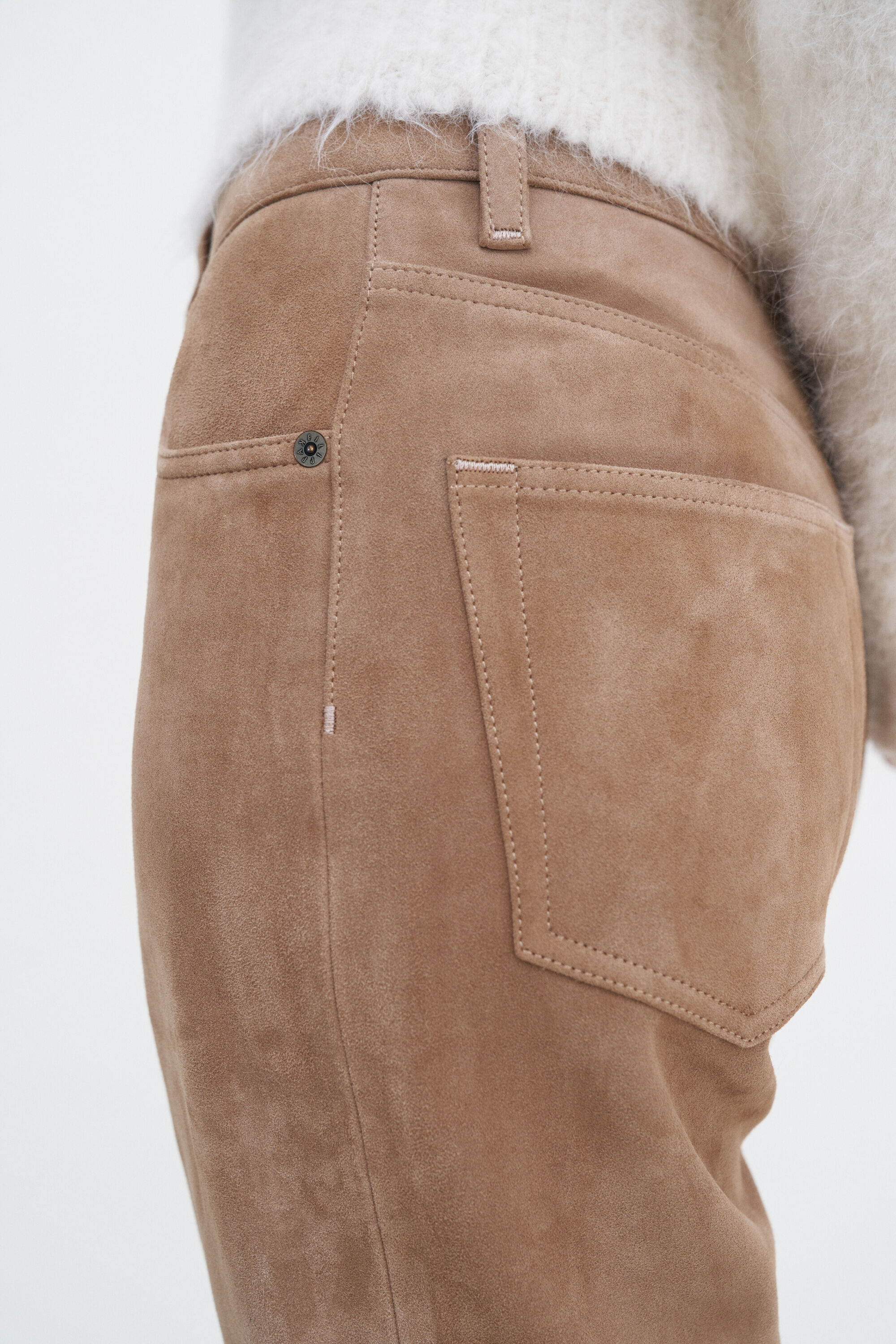 Suede Five Pocket Trousers
