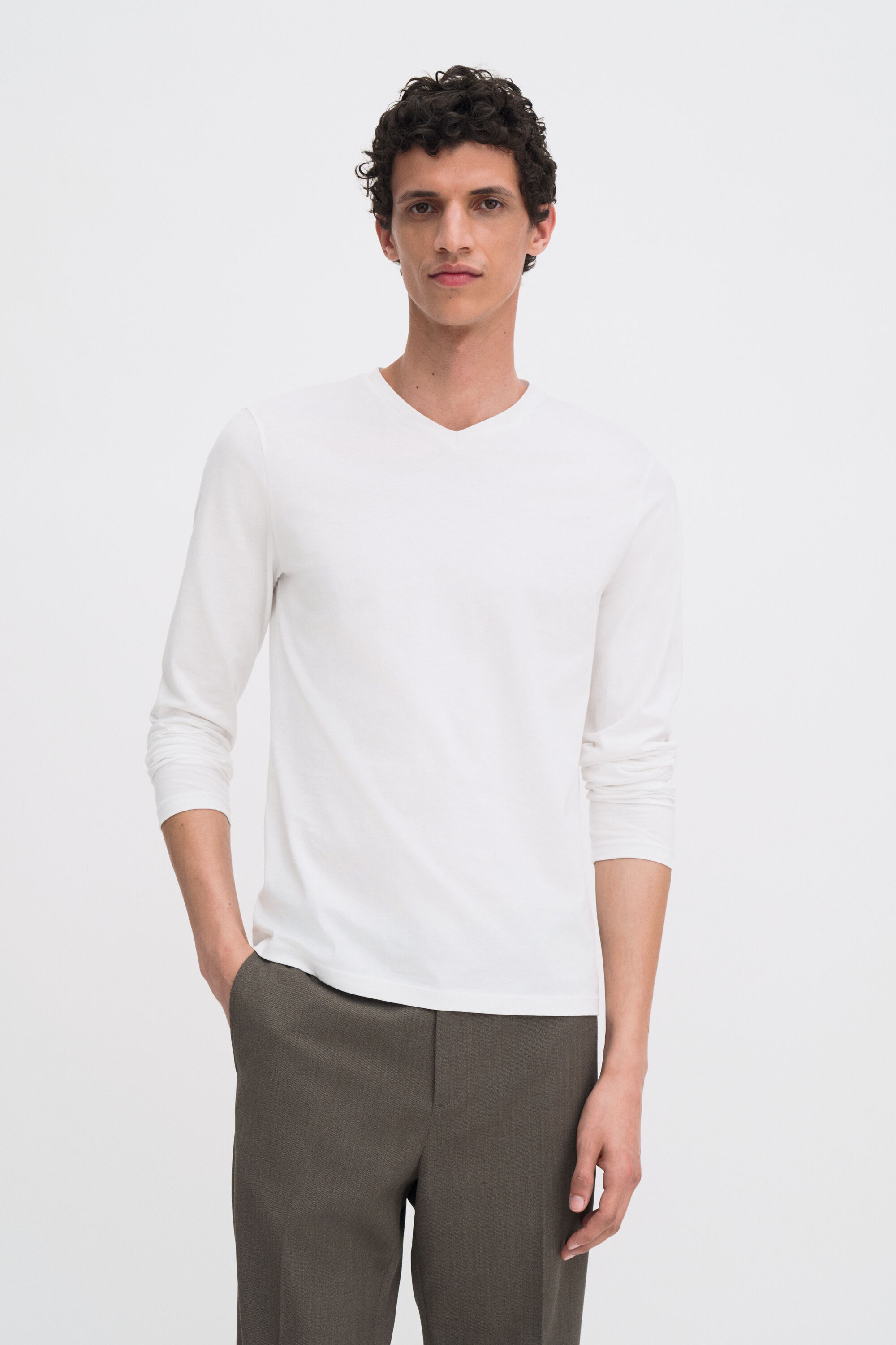 Cotton Jersey V-Neck Tee