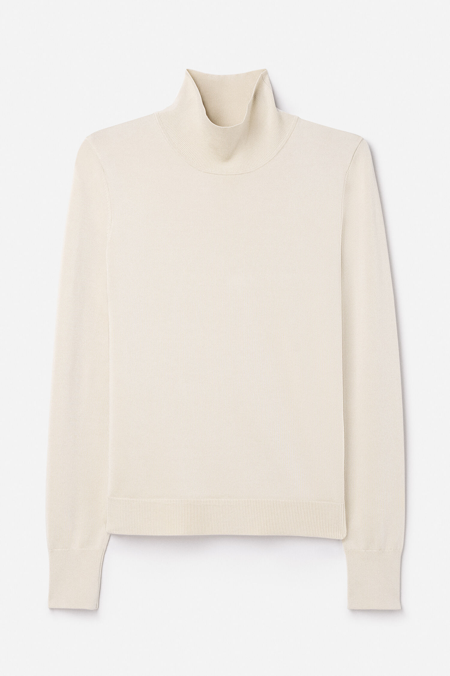 Glossy Knit Turtleneck Sweater