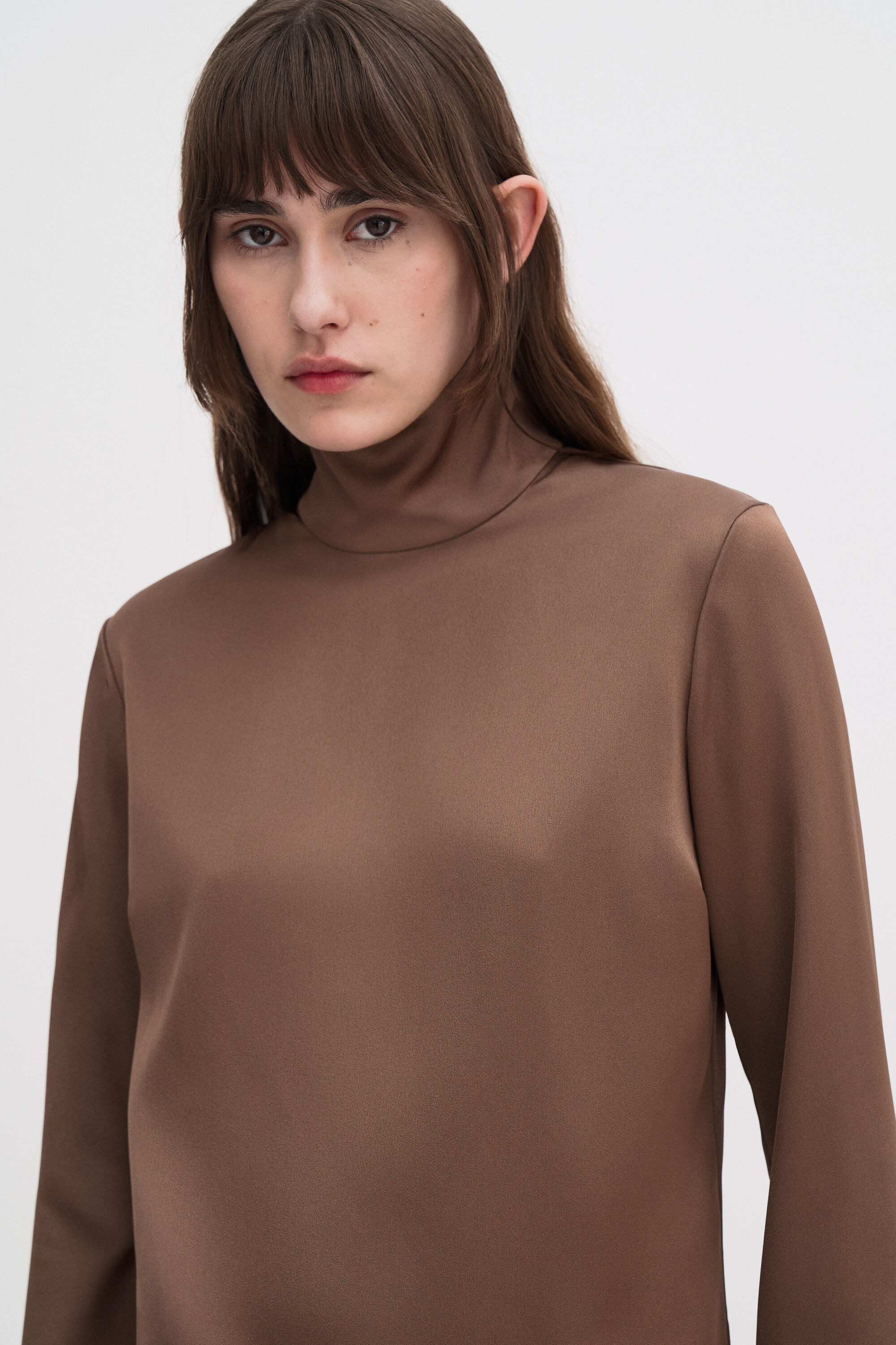 Turtleneck Satin Blouse