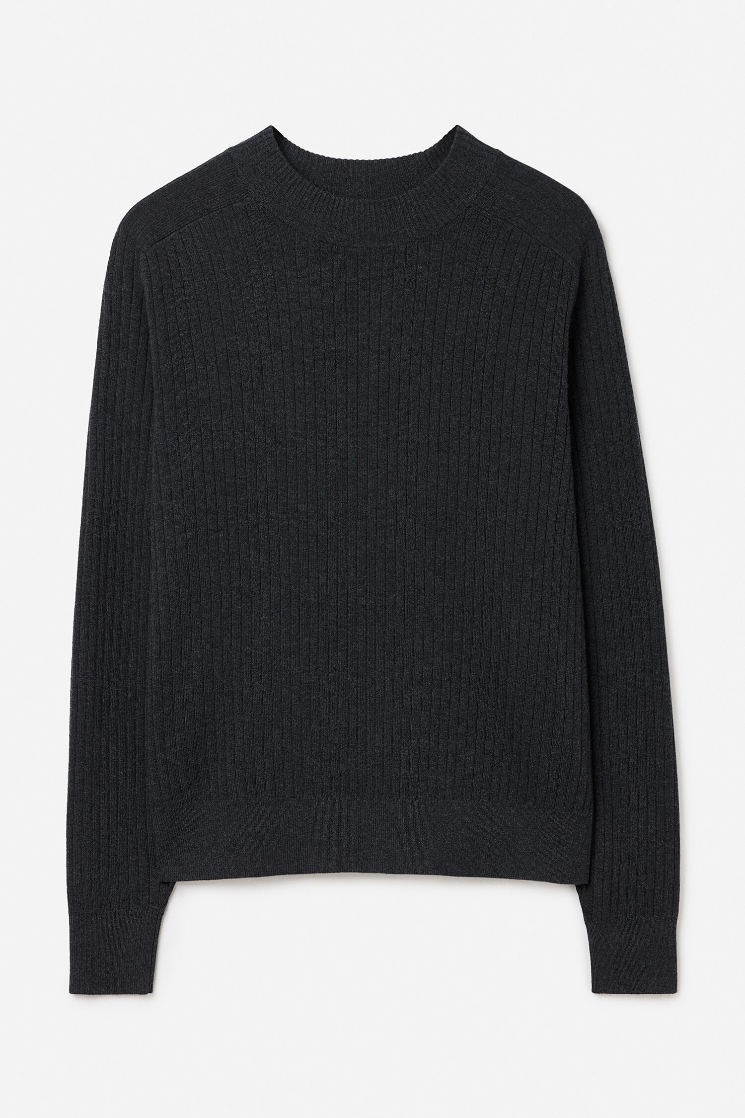 Cotton Merino Mock Neck Sweater