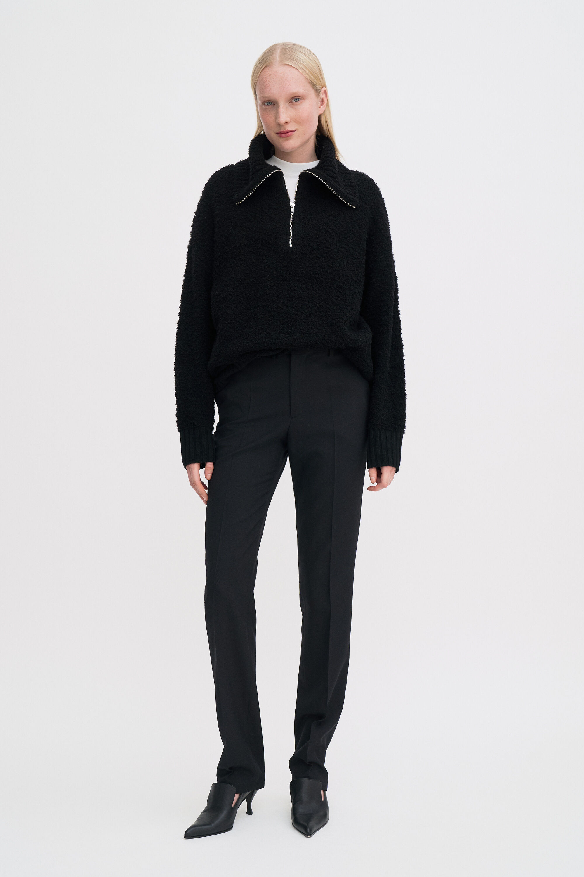 Fluffy Half Zip Sweater