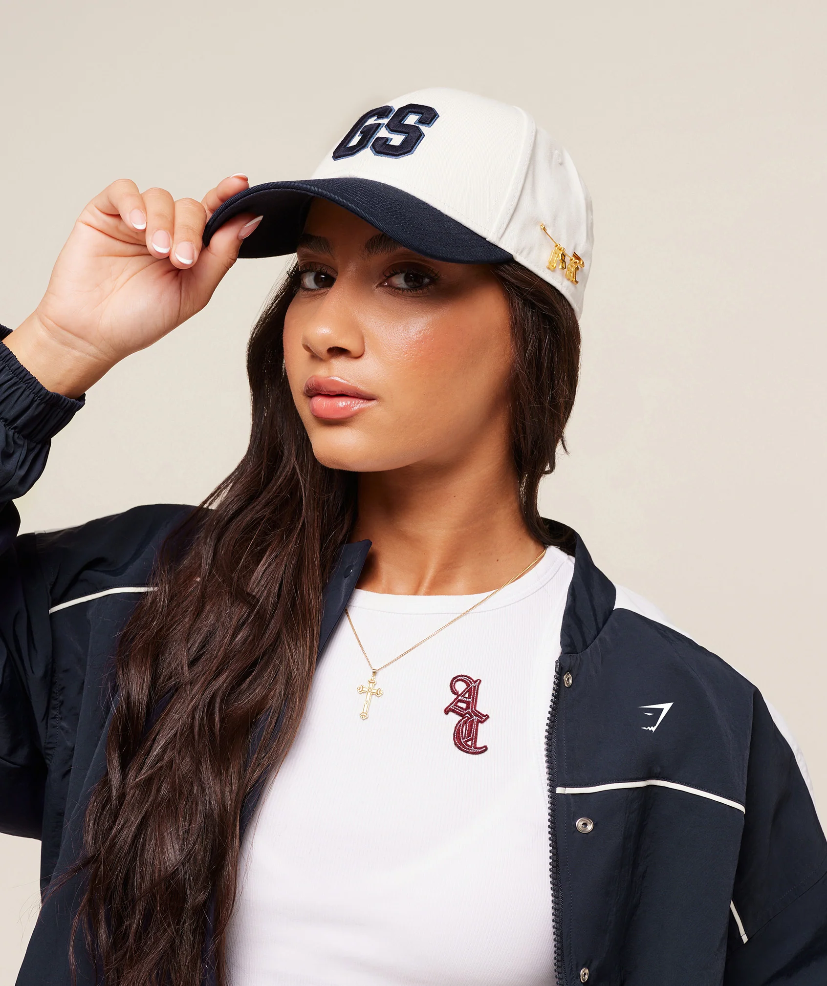 Gymshark x Analis Cap - Soft White/Midnight Blue