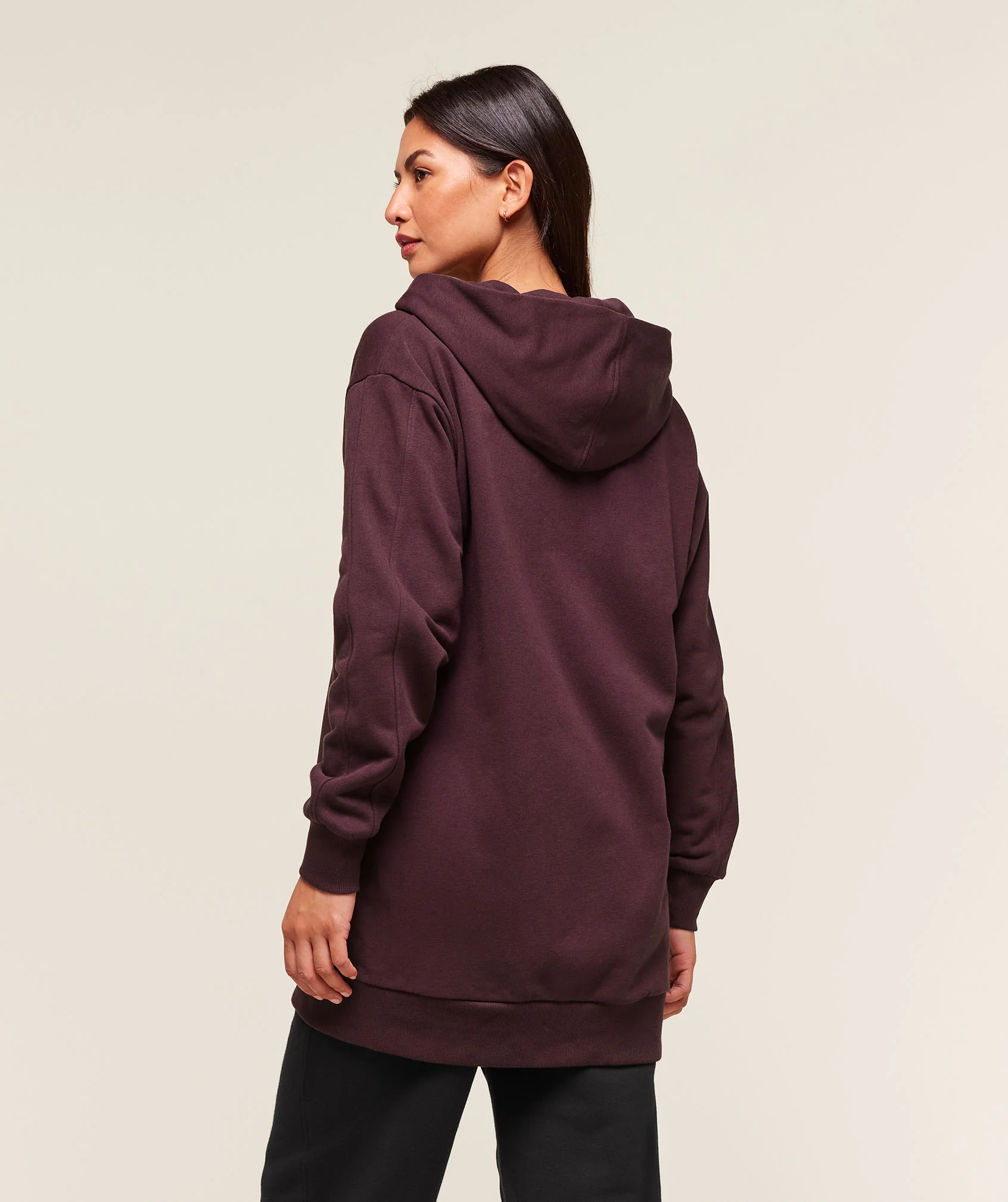 Covered Longline Zip Up Hoodie