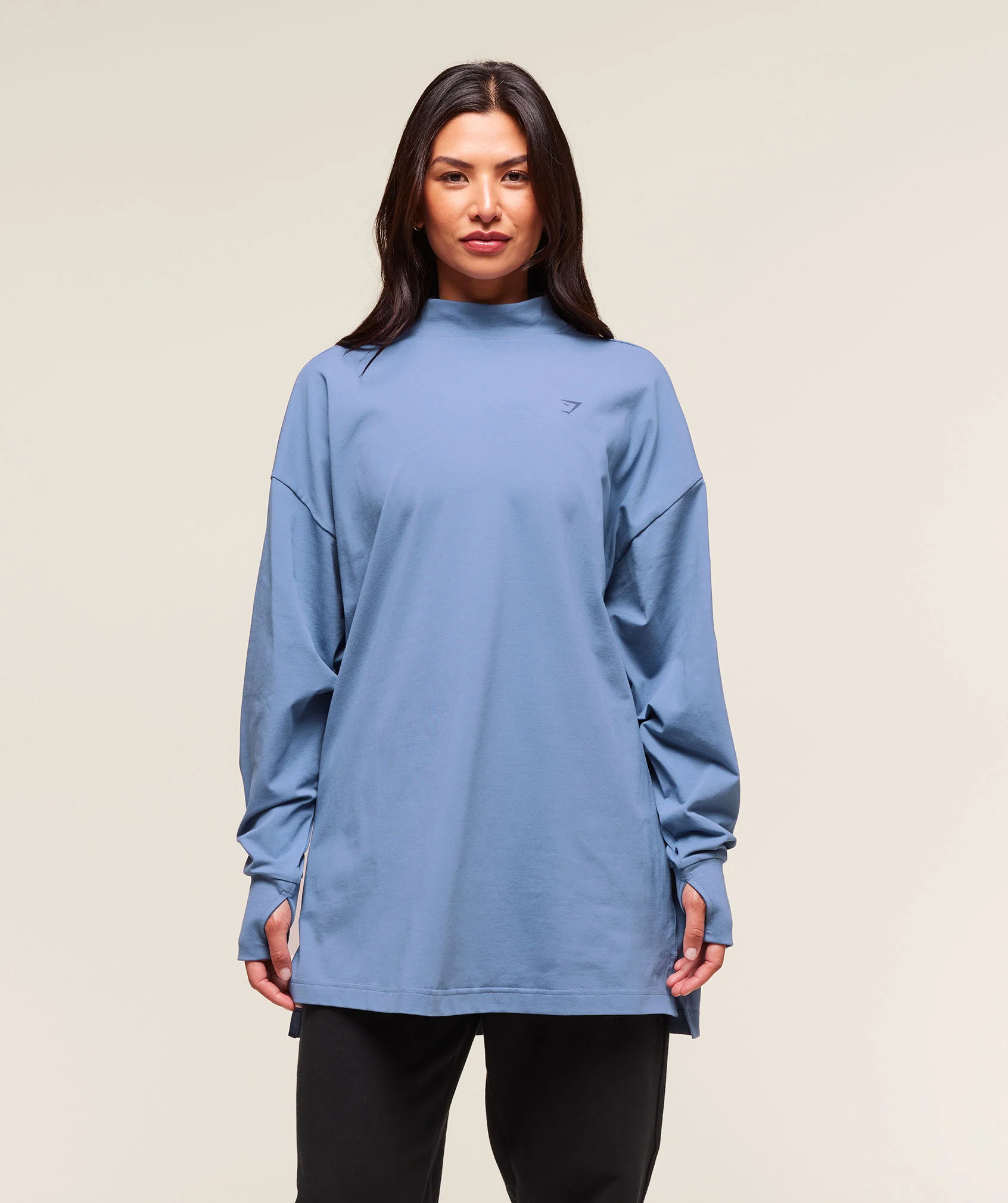Covered Longline Cotton Long Sleeve Top