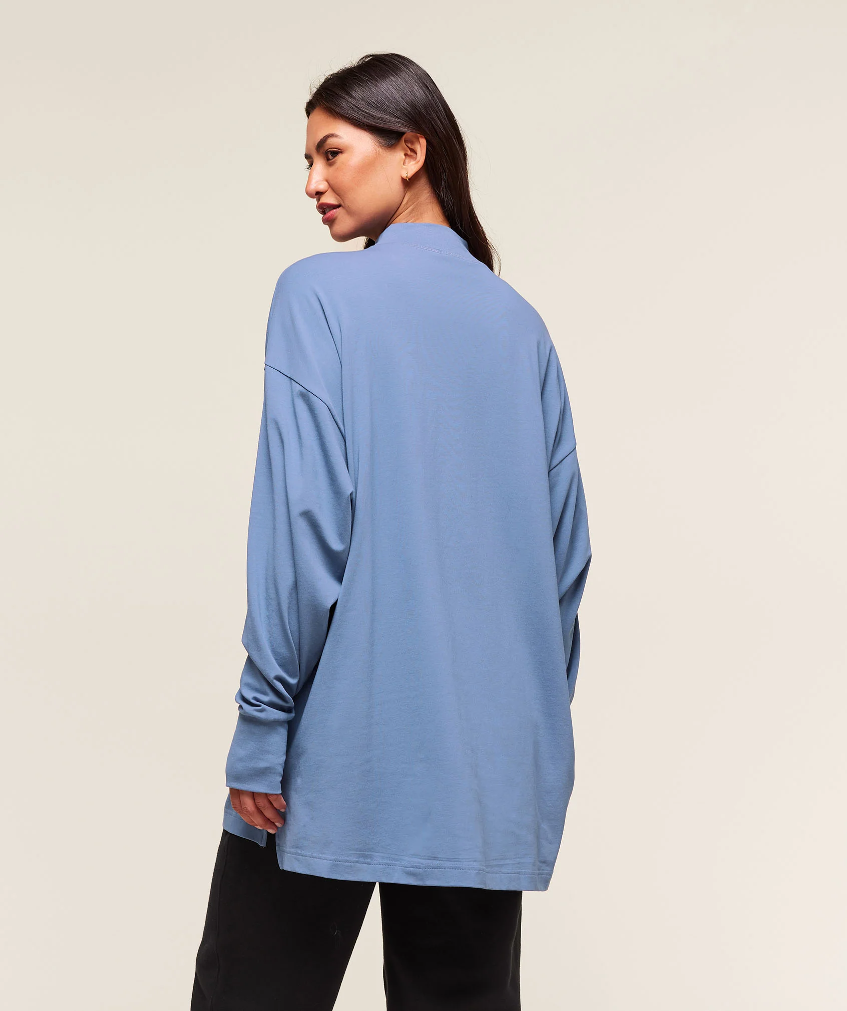 Covered Longline Cotton Long Sleeve Top