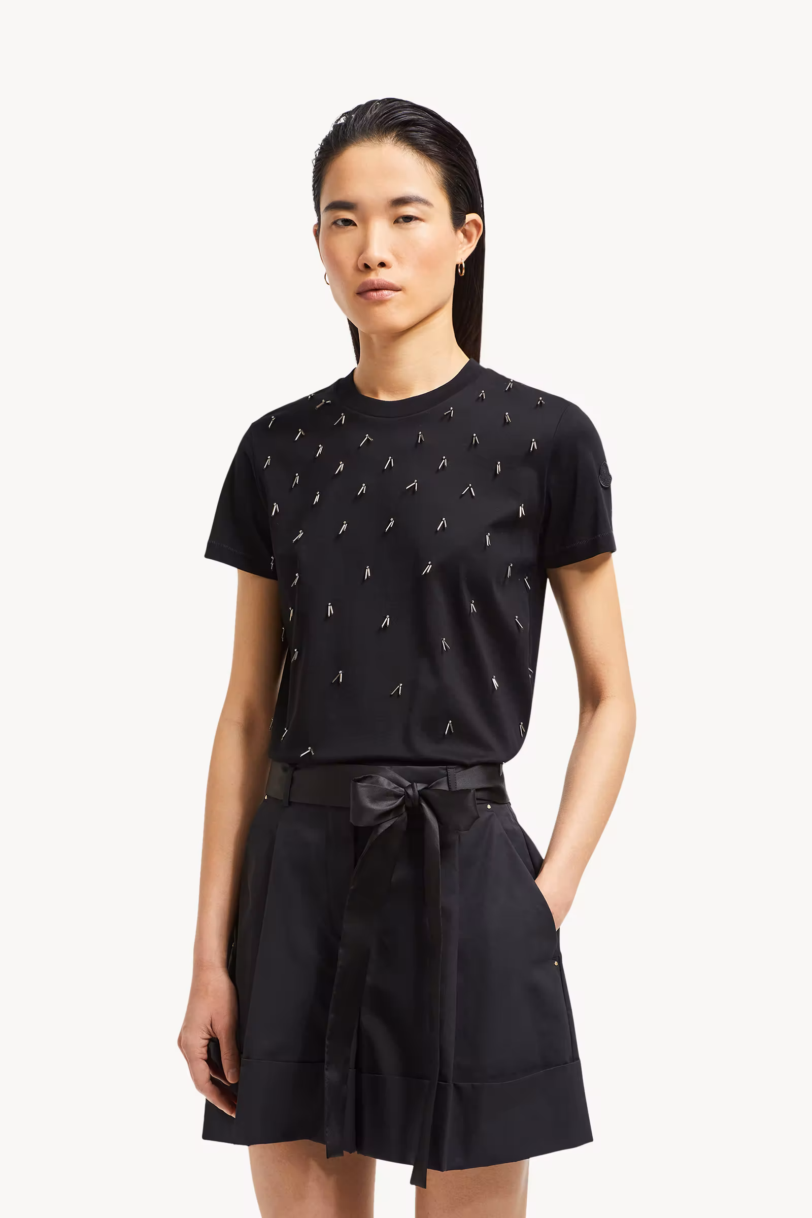 Beaded Cotton T-Shirt