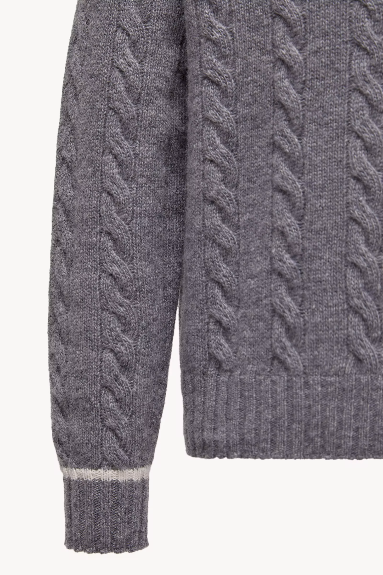 Stripe-Trimmed Wool Sweater