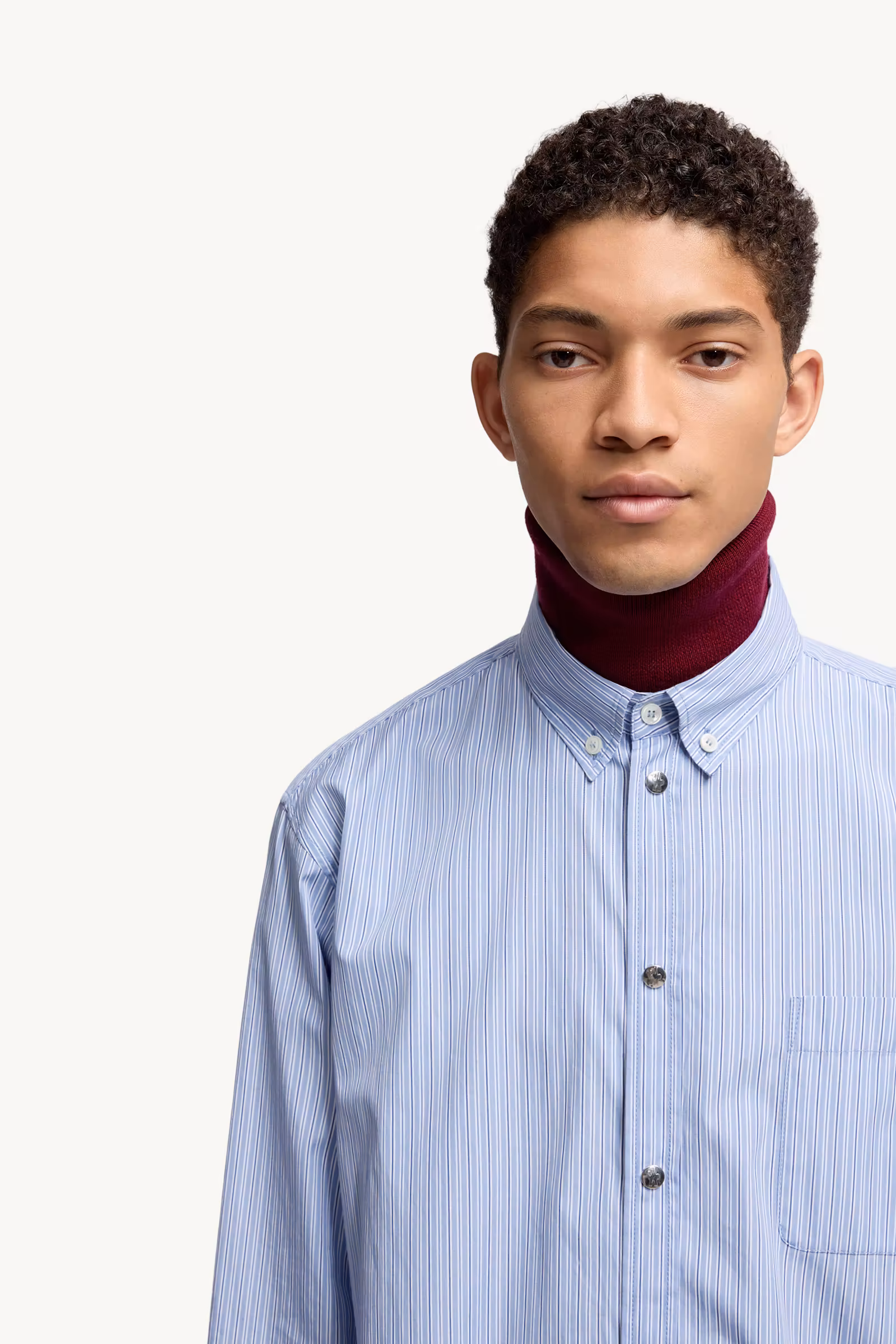 Striped Oxford Cotton Long Sleeve Shirt