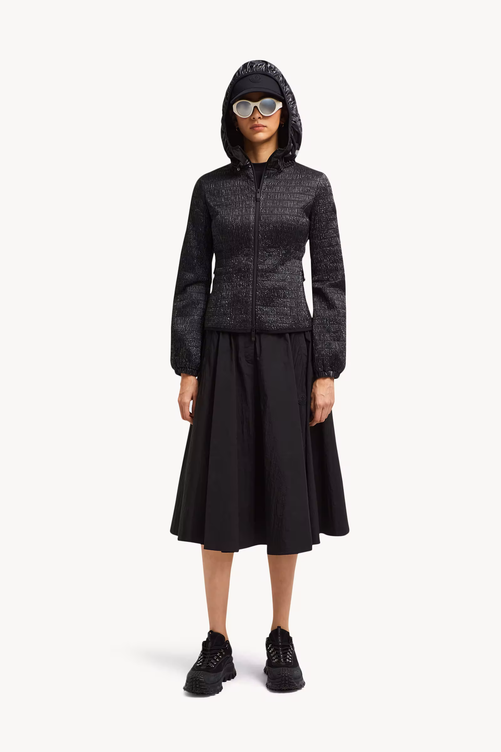 Yville Hooded Ruched Windbreaker