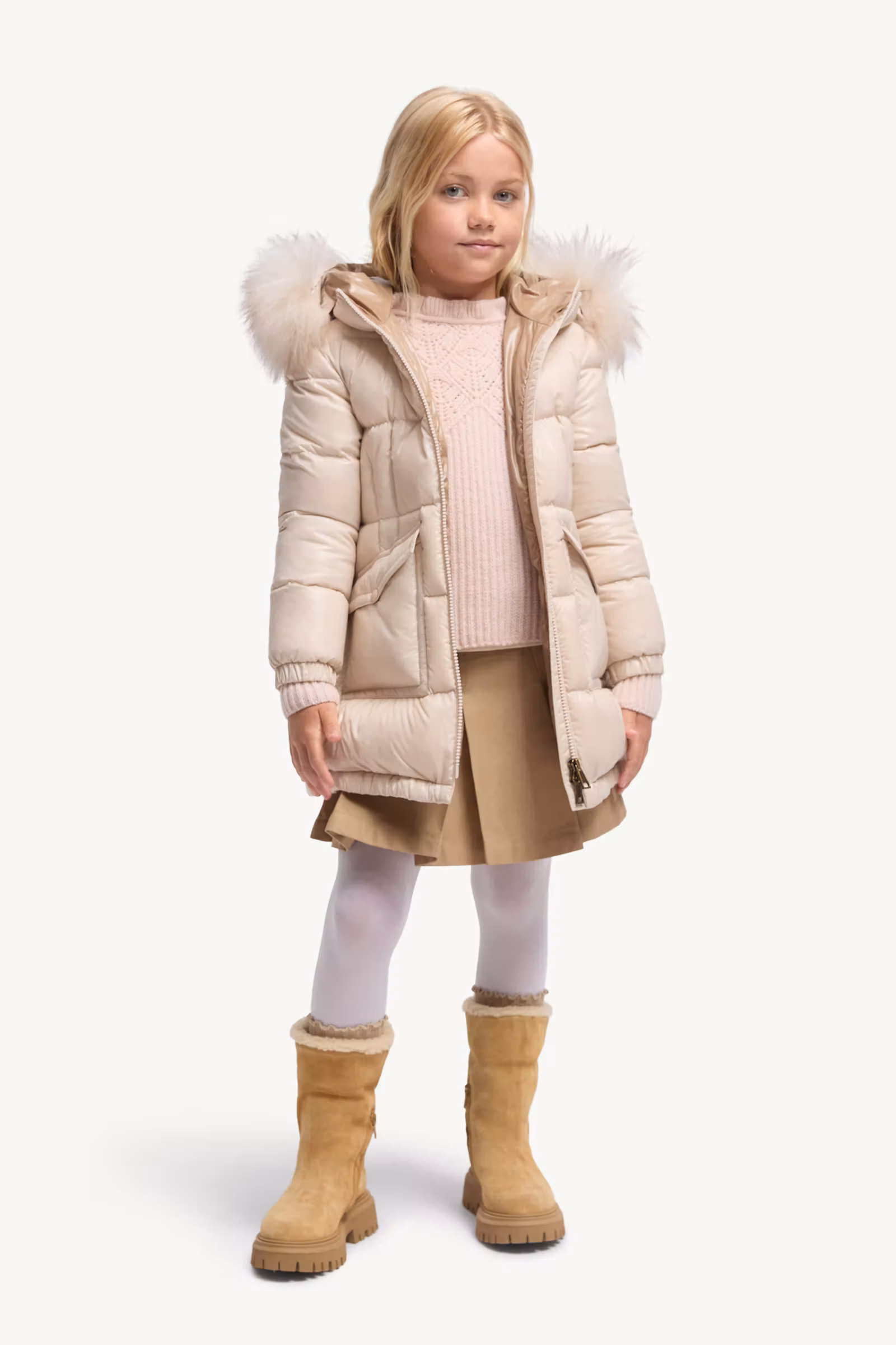 Aruna Shearling-Trimmed Hooded Down Jacket