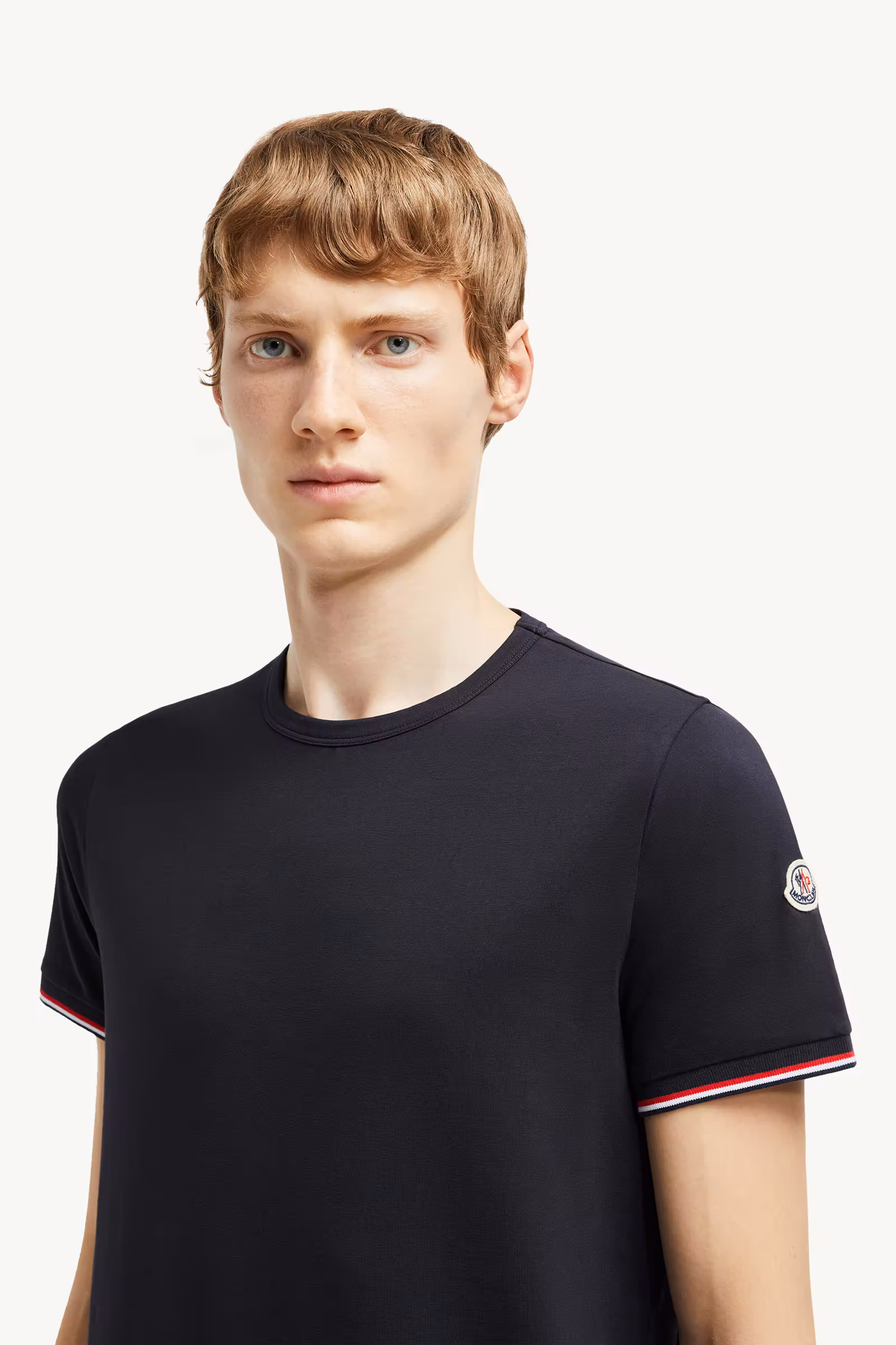 Tricolor-Trimmed Cotton T-Shirt