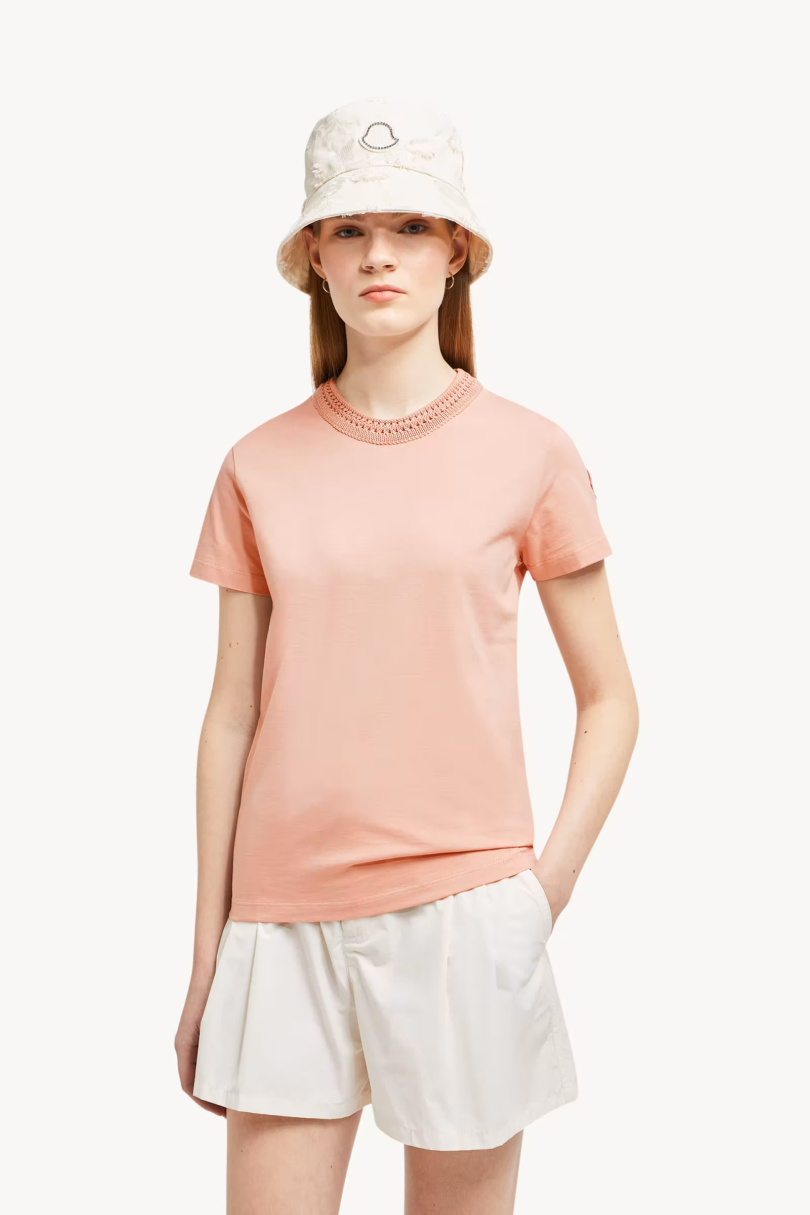 Crochet Accent Cotton T-Shirt