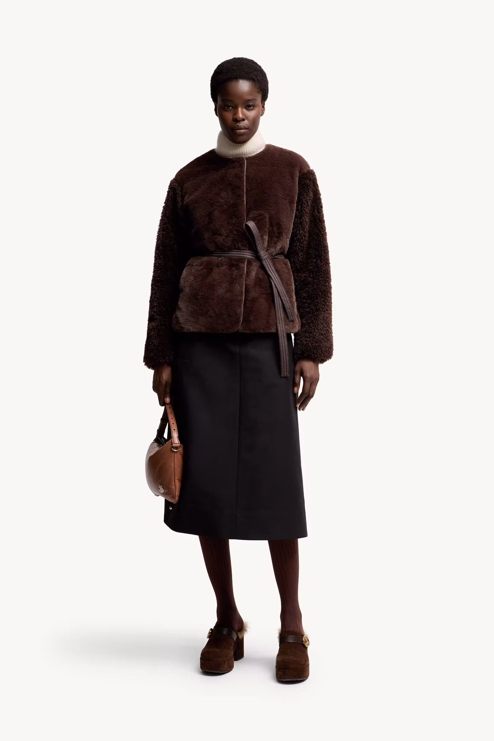 Jouillat Faux Fur & Teddy Short Down Jacket