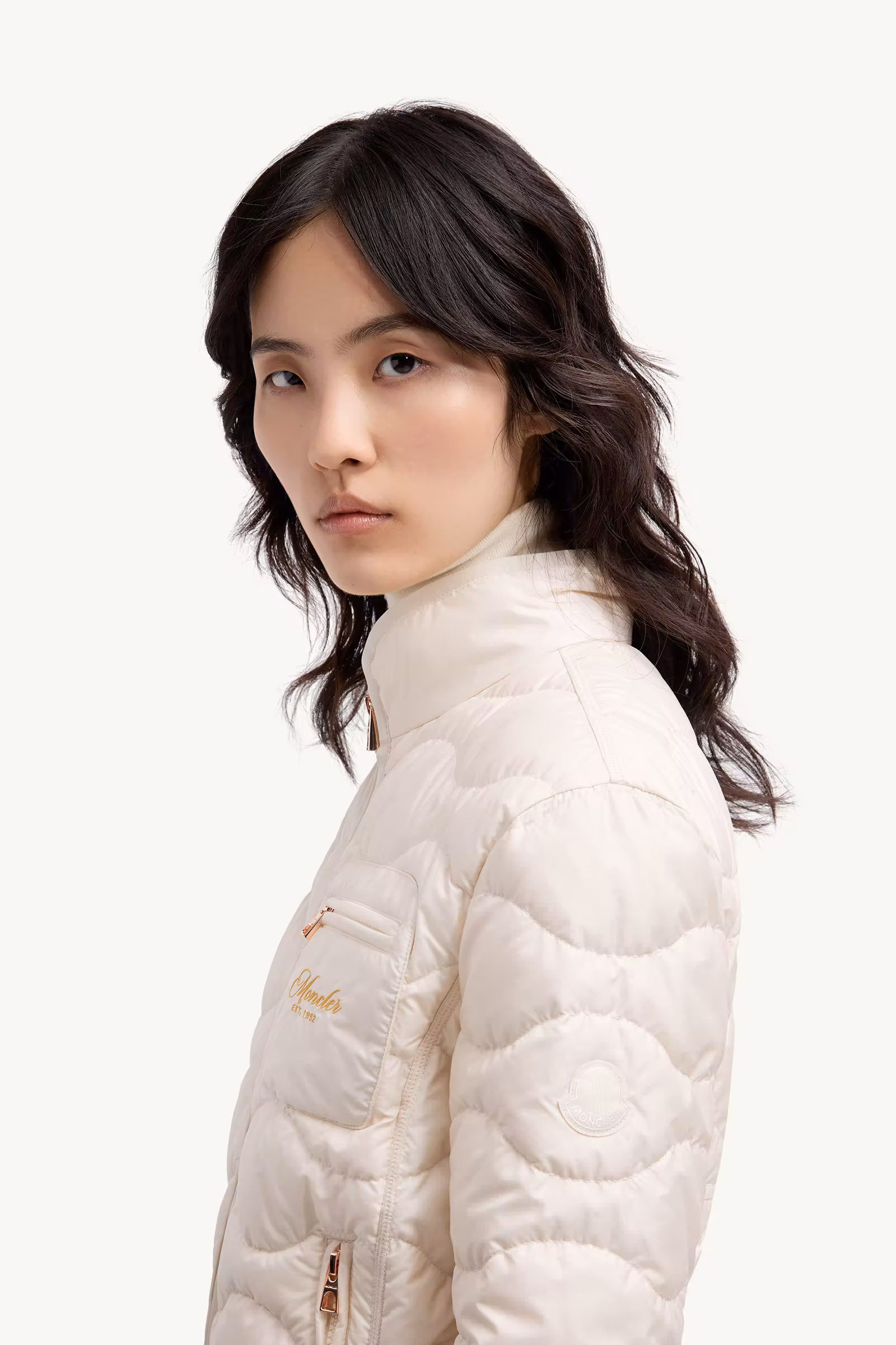 Tegea Wave-Quilted Short Down Jacket
