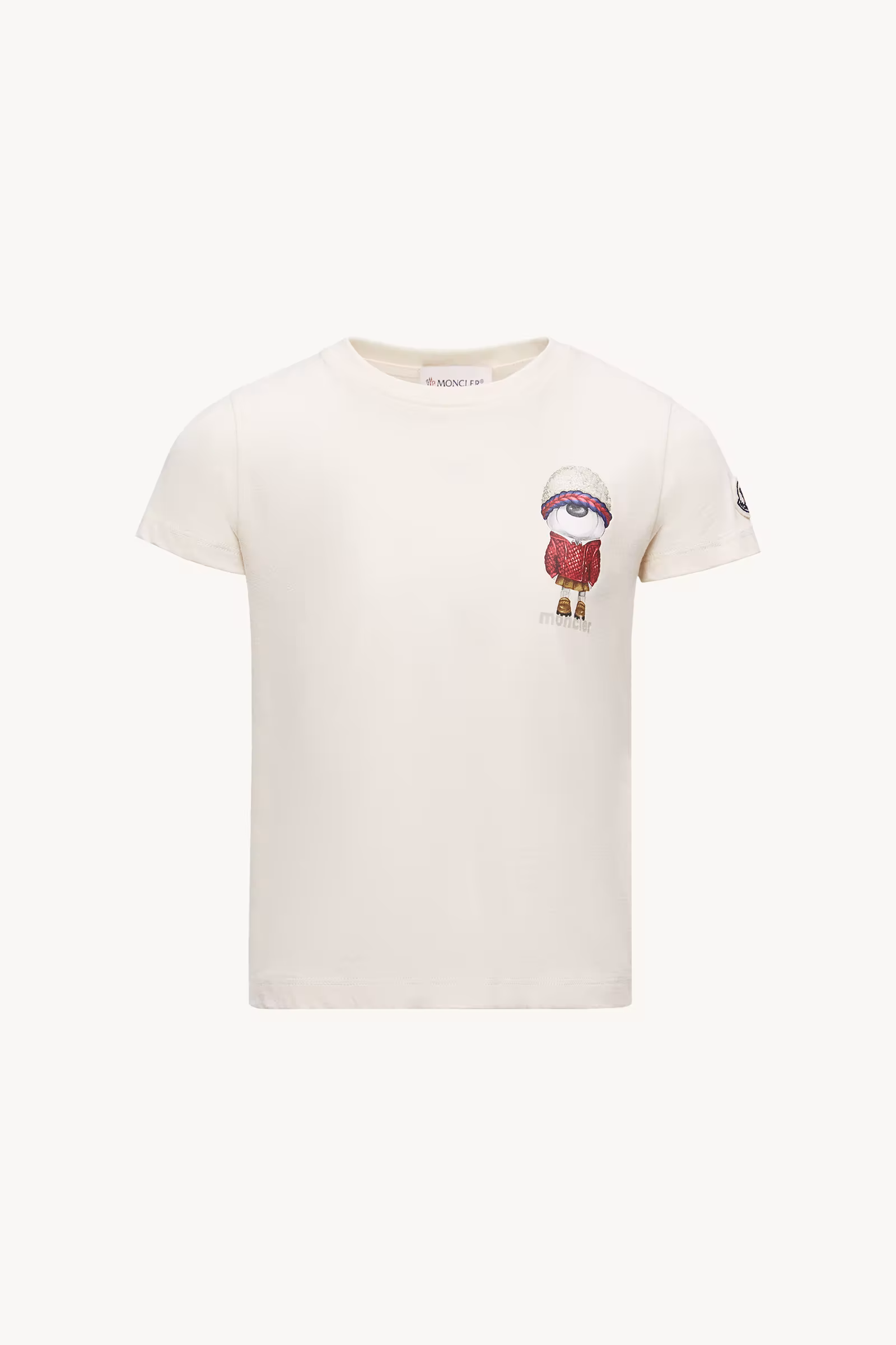 Teddy Bear Motif Cotton T-Shirt