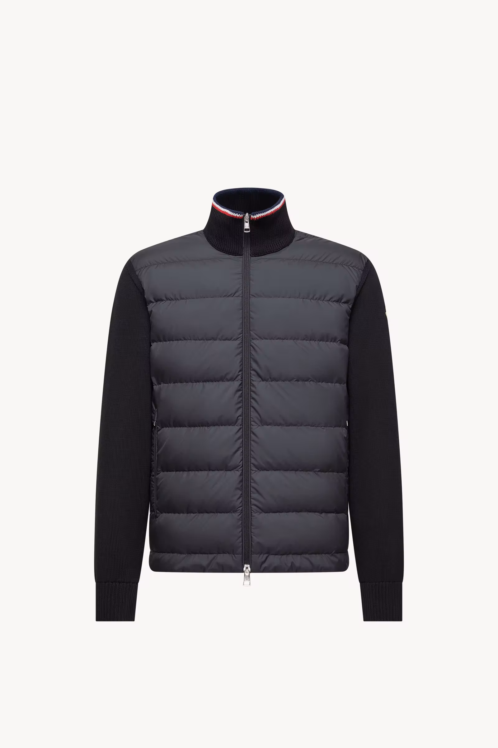 Padded Zip-Up Cotton Cardigan