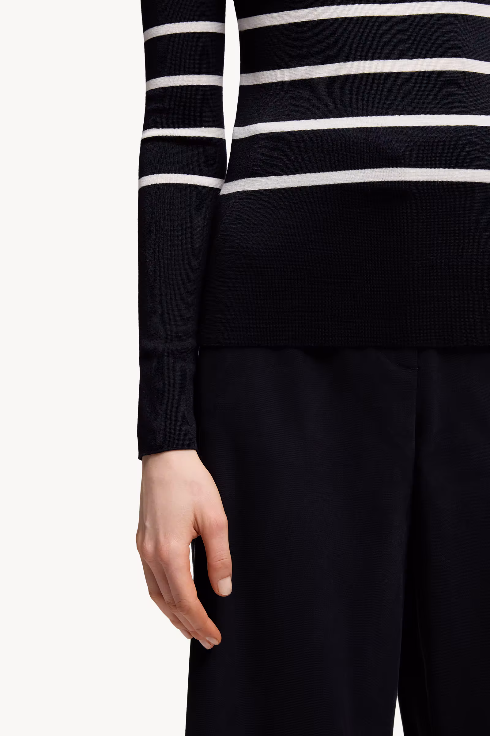 Striped Wool Turtleneck Sweater
