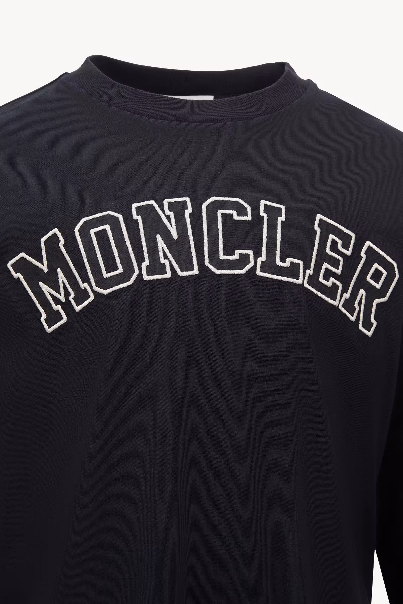 Embroidered Logo Long Sleeve Cotton T-Shirt