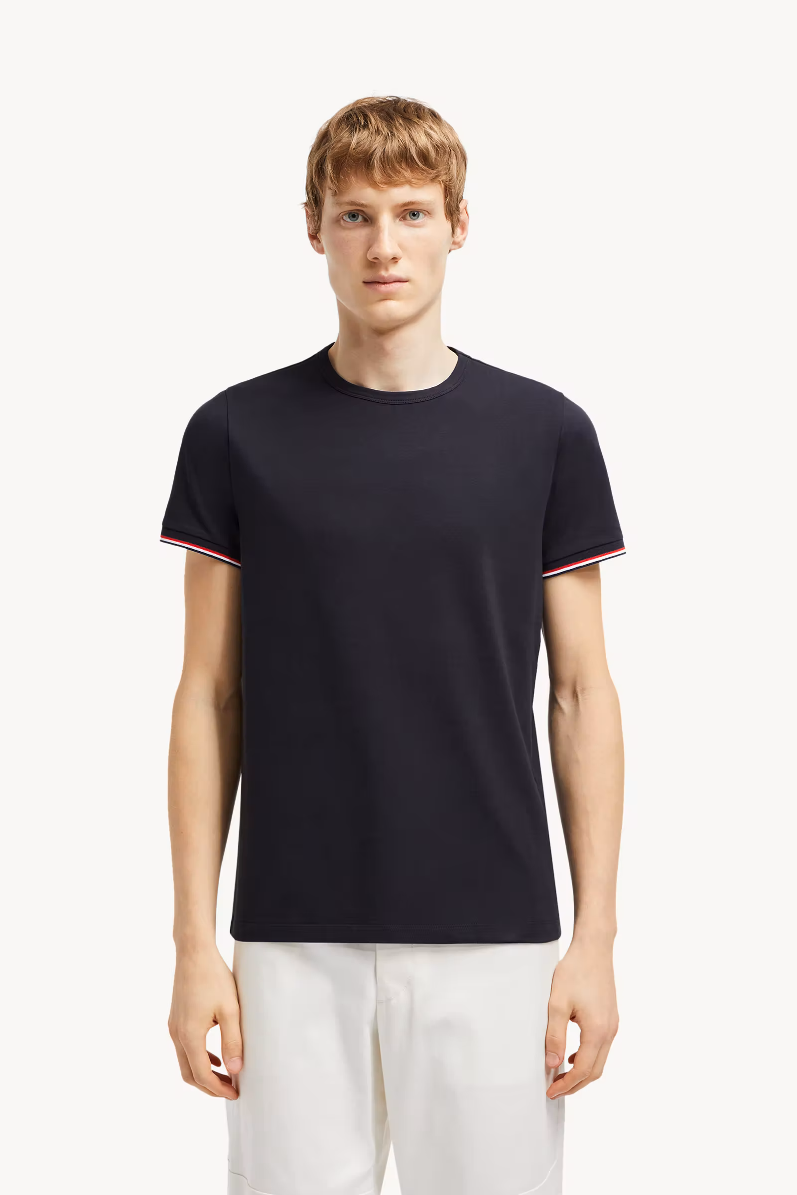 Tricolor-Trimmed Cotton T-Shirt