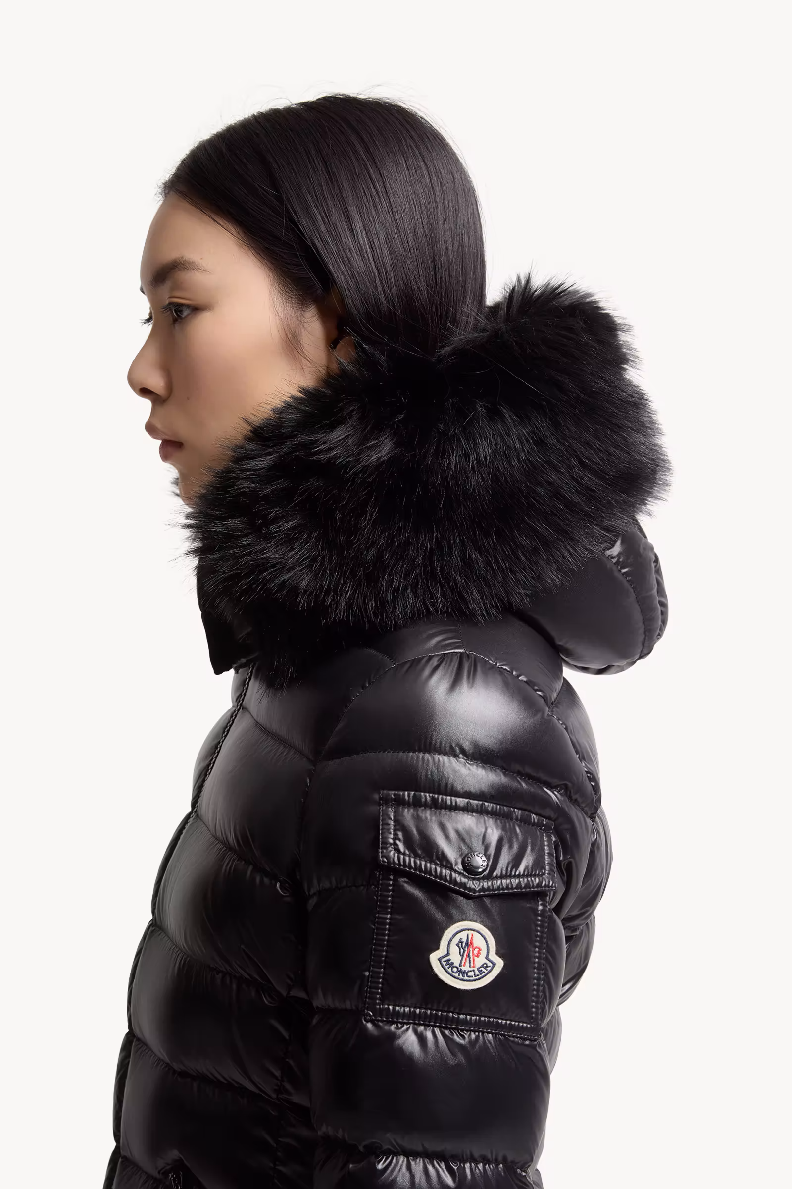 Badyf Faux Fur-Trimmed Hooded Short Down Jacket