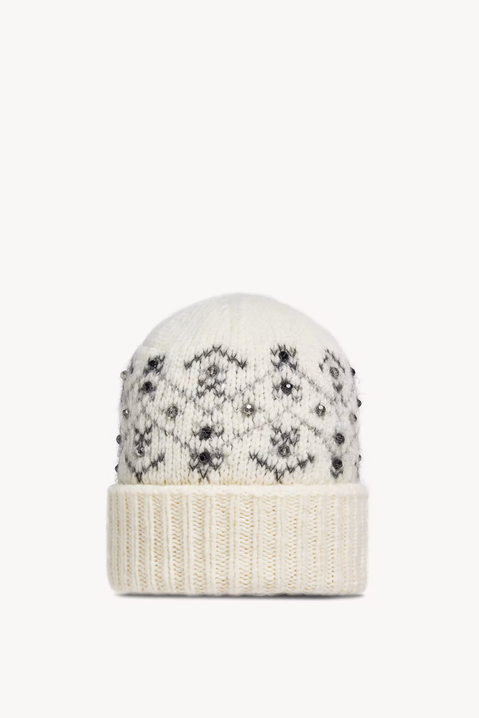 Crystal-Embroidered Alpaca Blend Beanie
