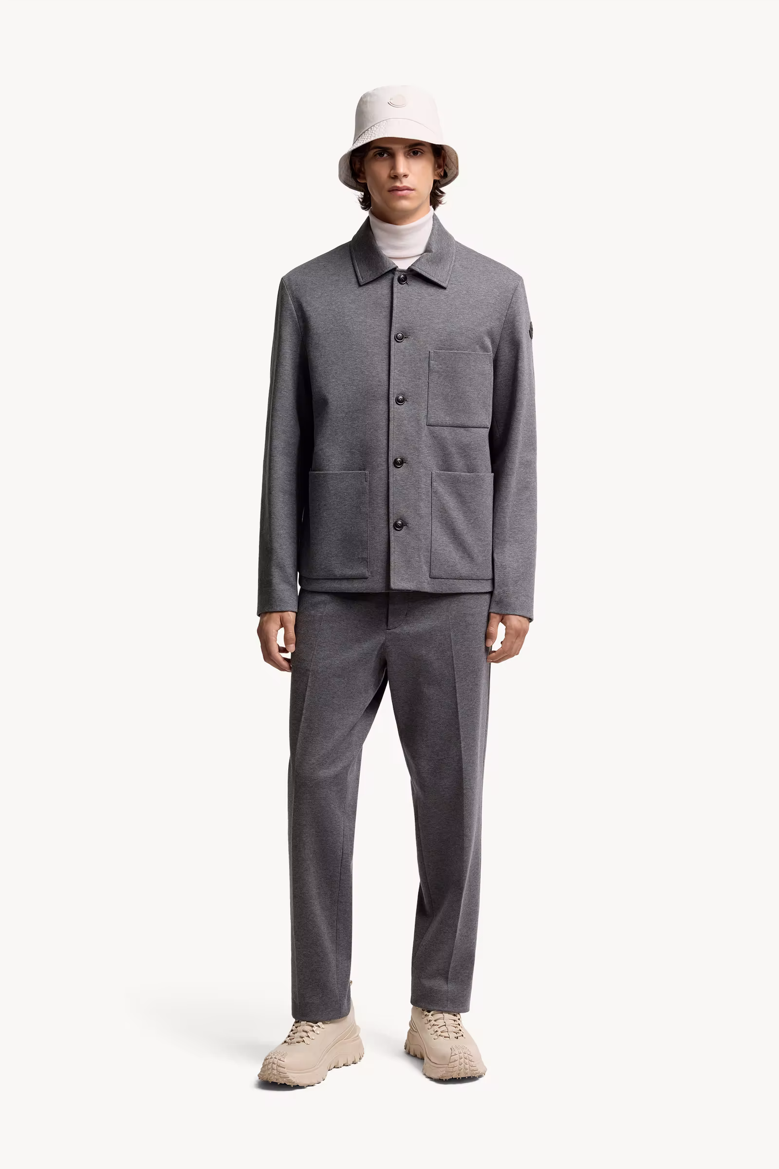 Cotton Blend Tailored Pants