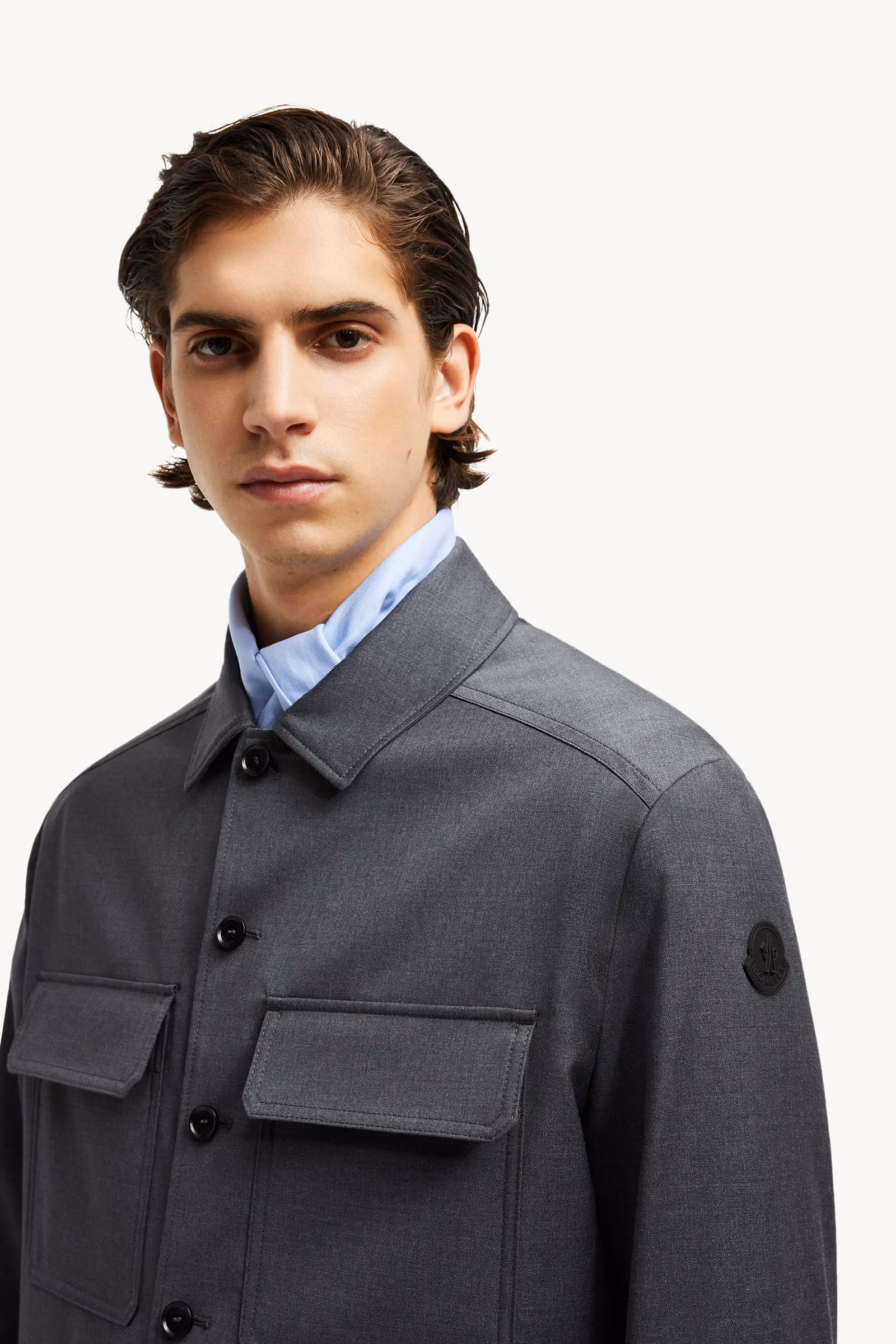 Wool Gabardine Long Sleeve Shirt