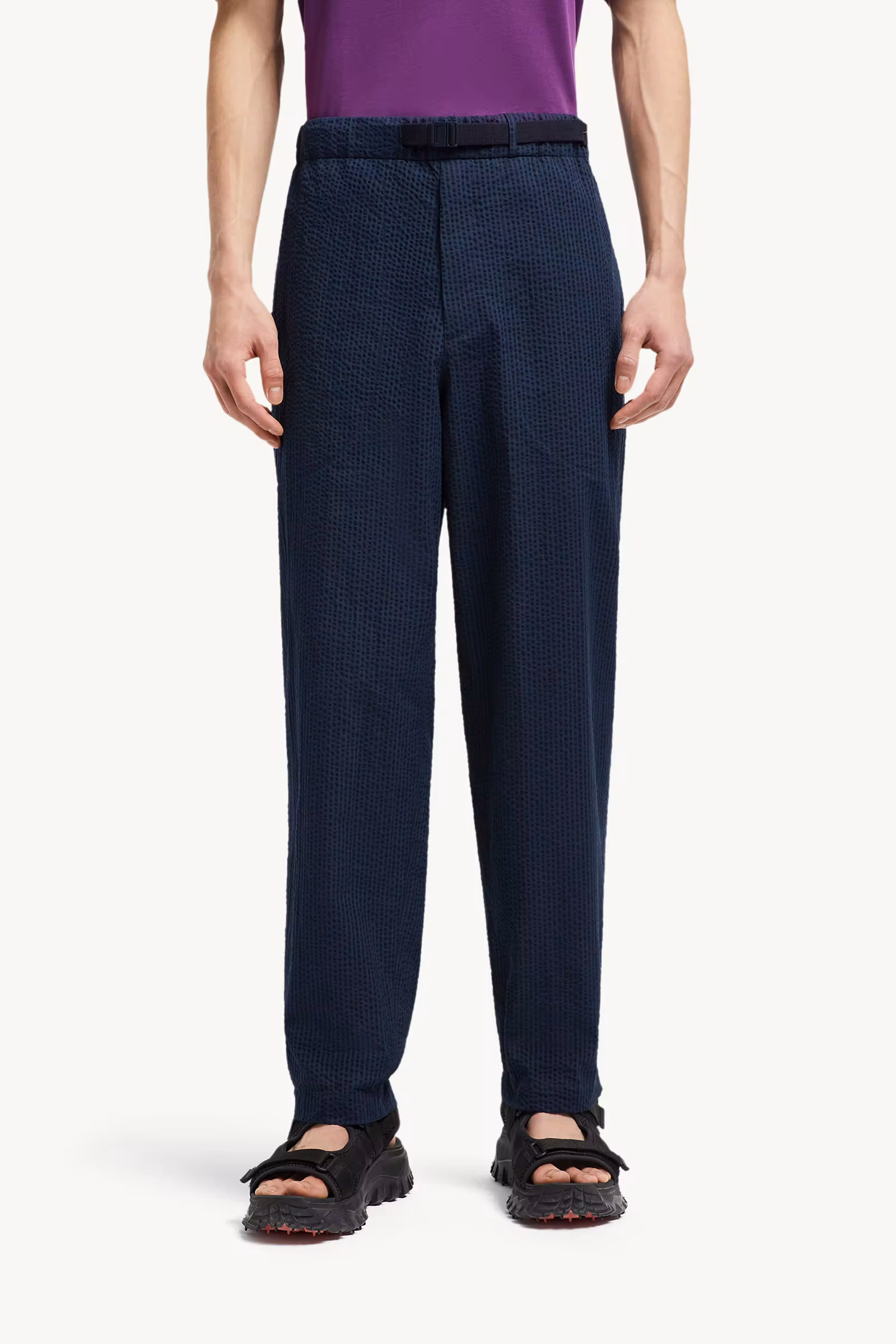 Belted Seersucker Pants