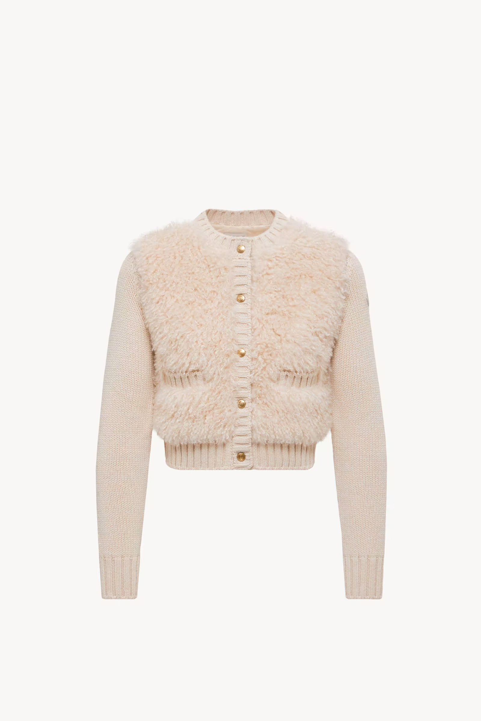 Padded Wool & Teddy Cardigan