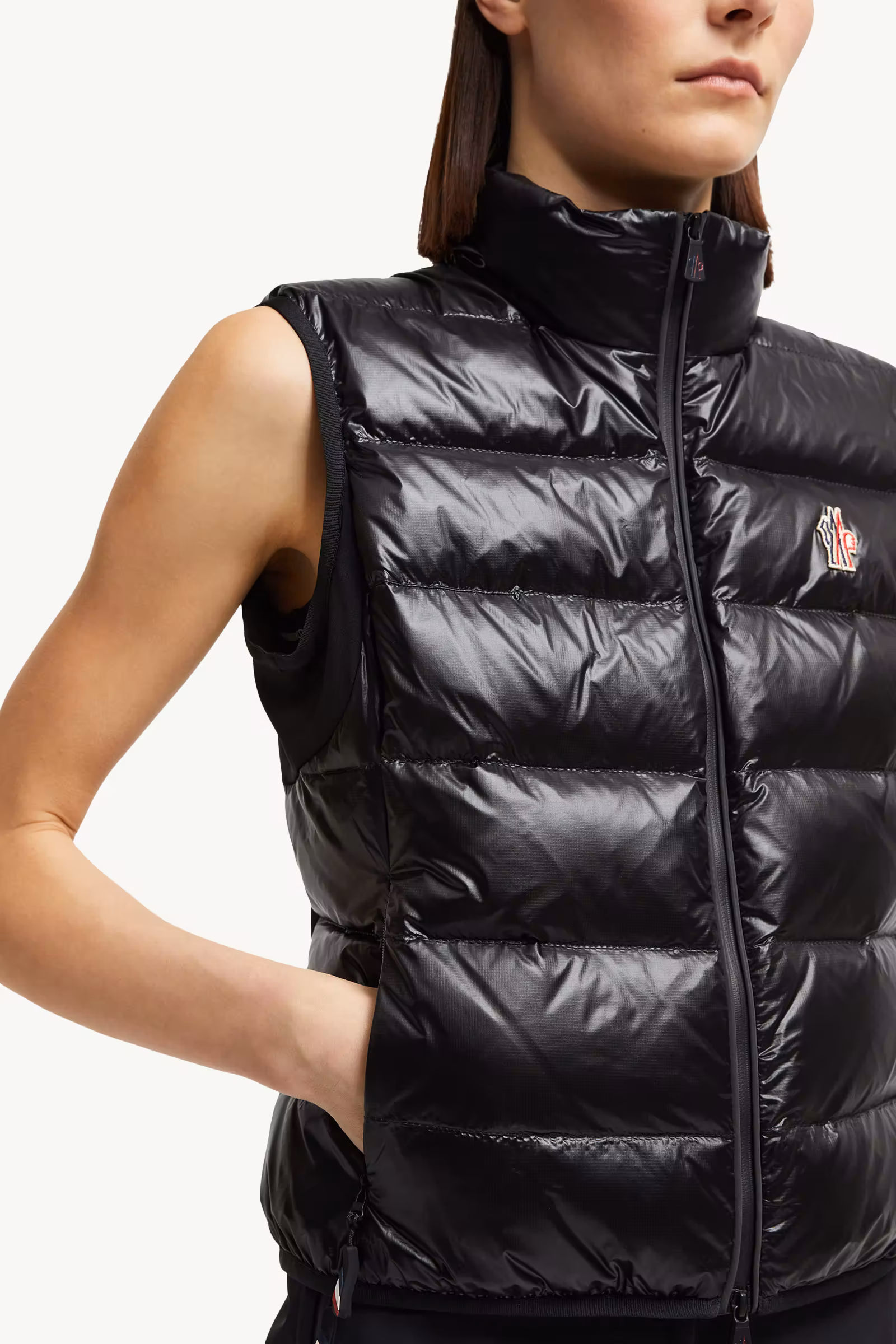 Padded Zip-Up Jersey Vest