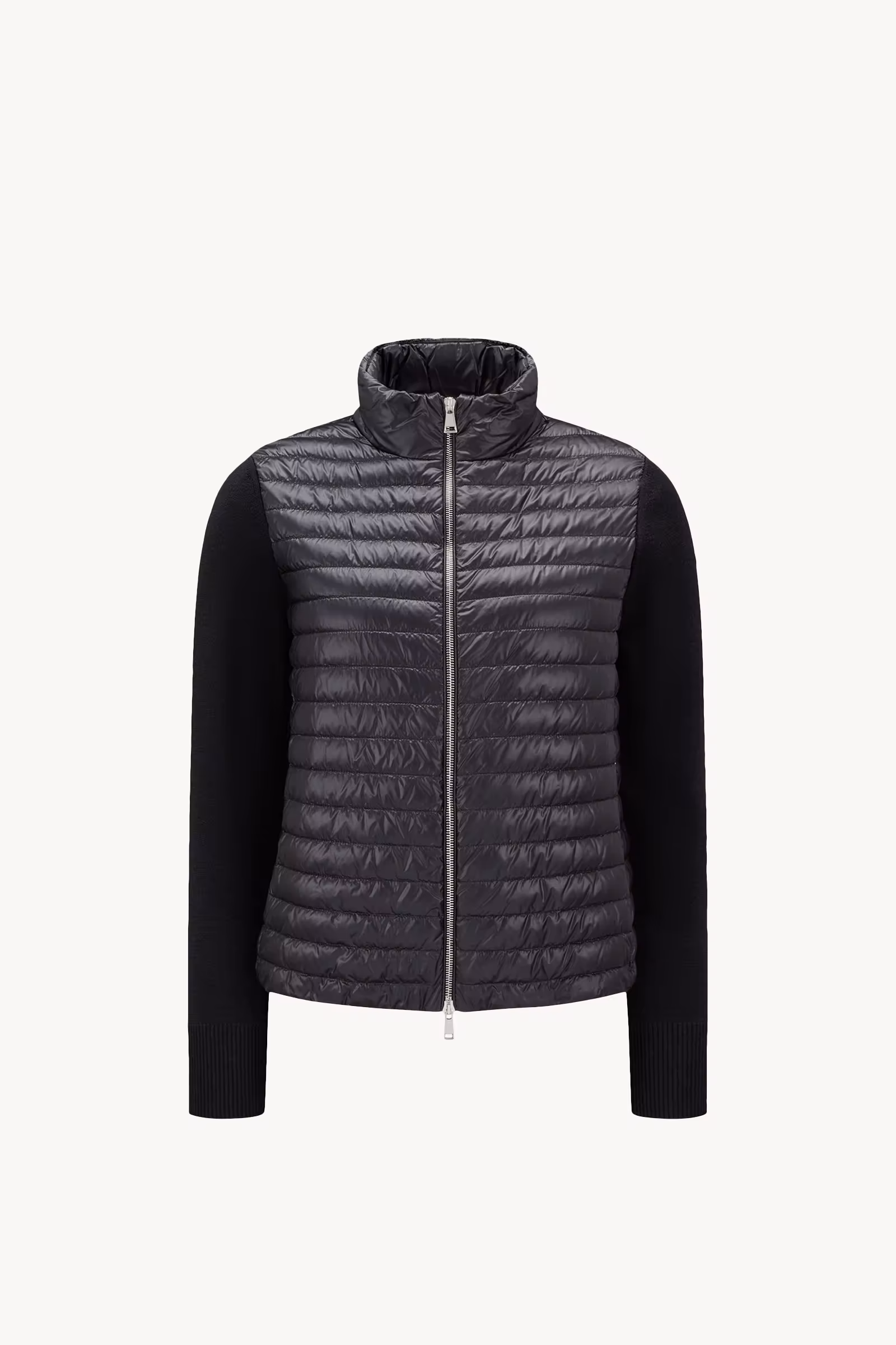 Padded Wool Zip-Up Cardigan
