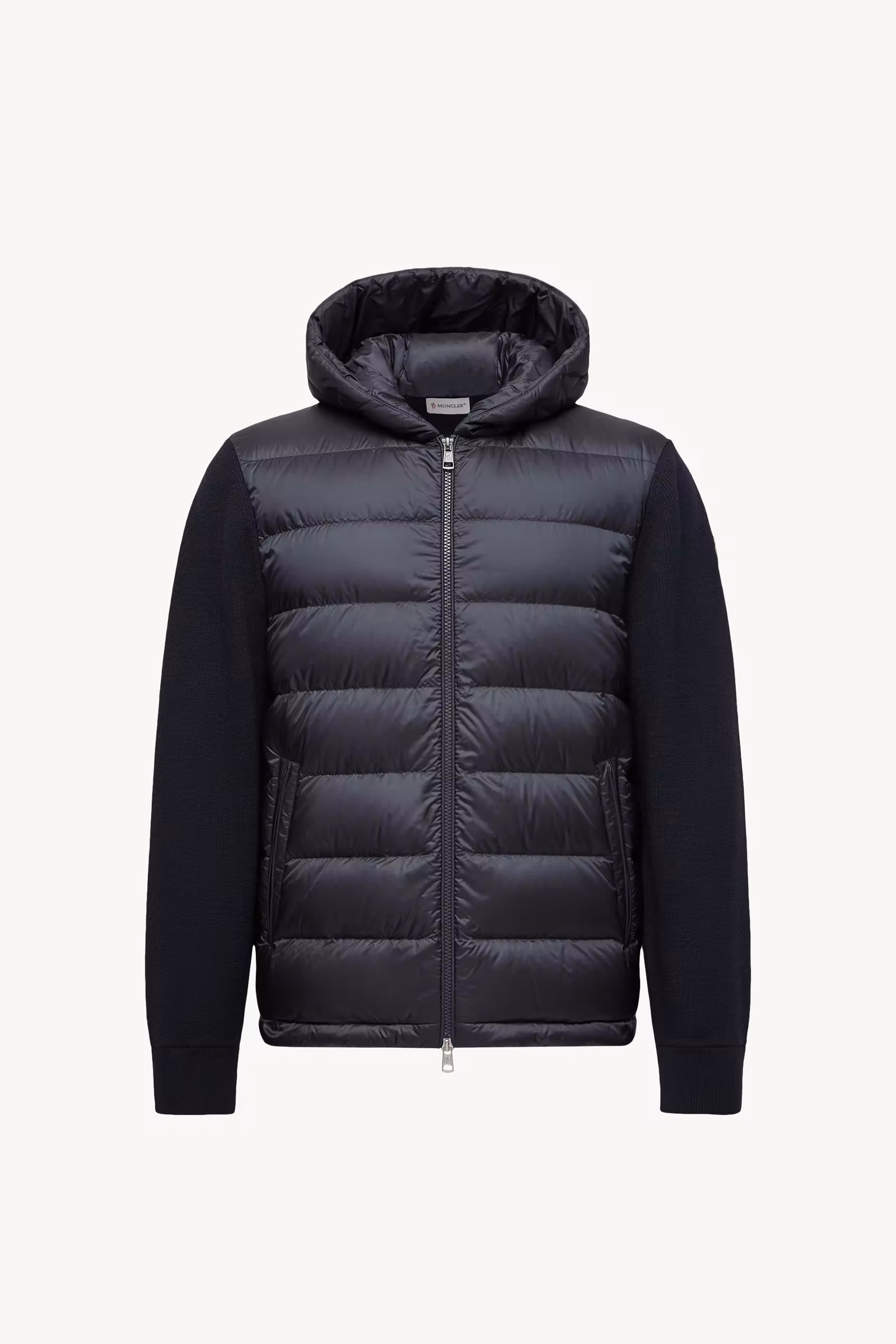 Padded Wool Zip-Up Hoodie