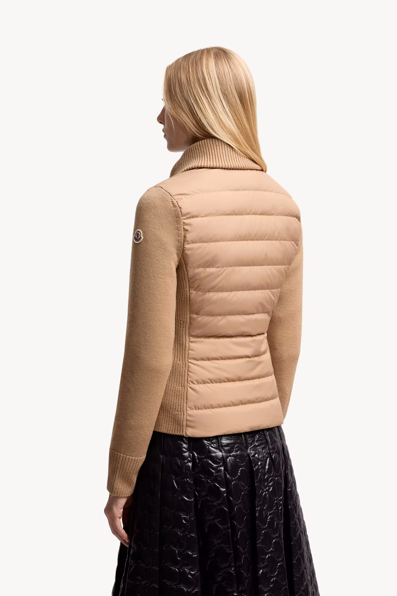 Padded Wool Zip-Up Cardigan