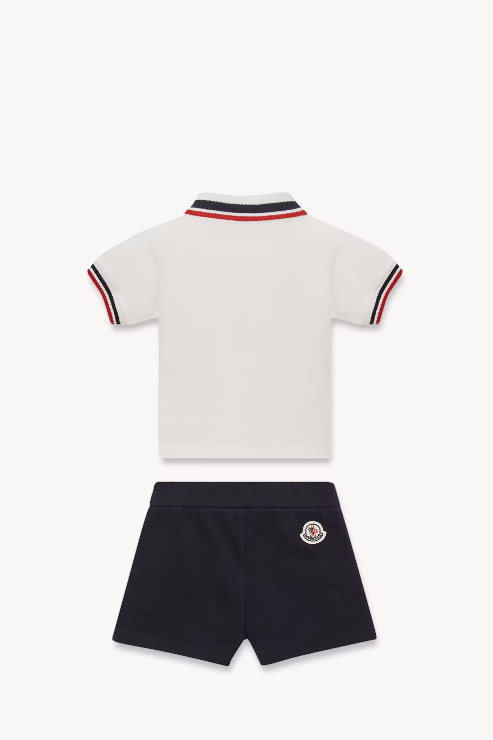 Tricolor-Trimmed Cotton Piquet Set