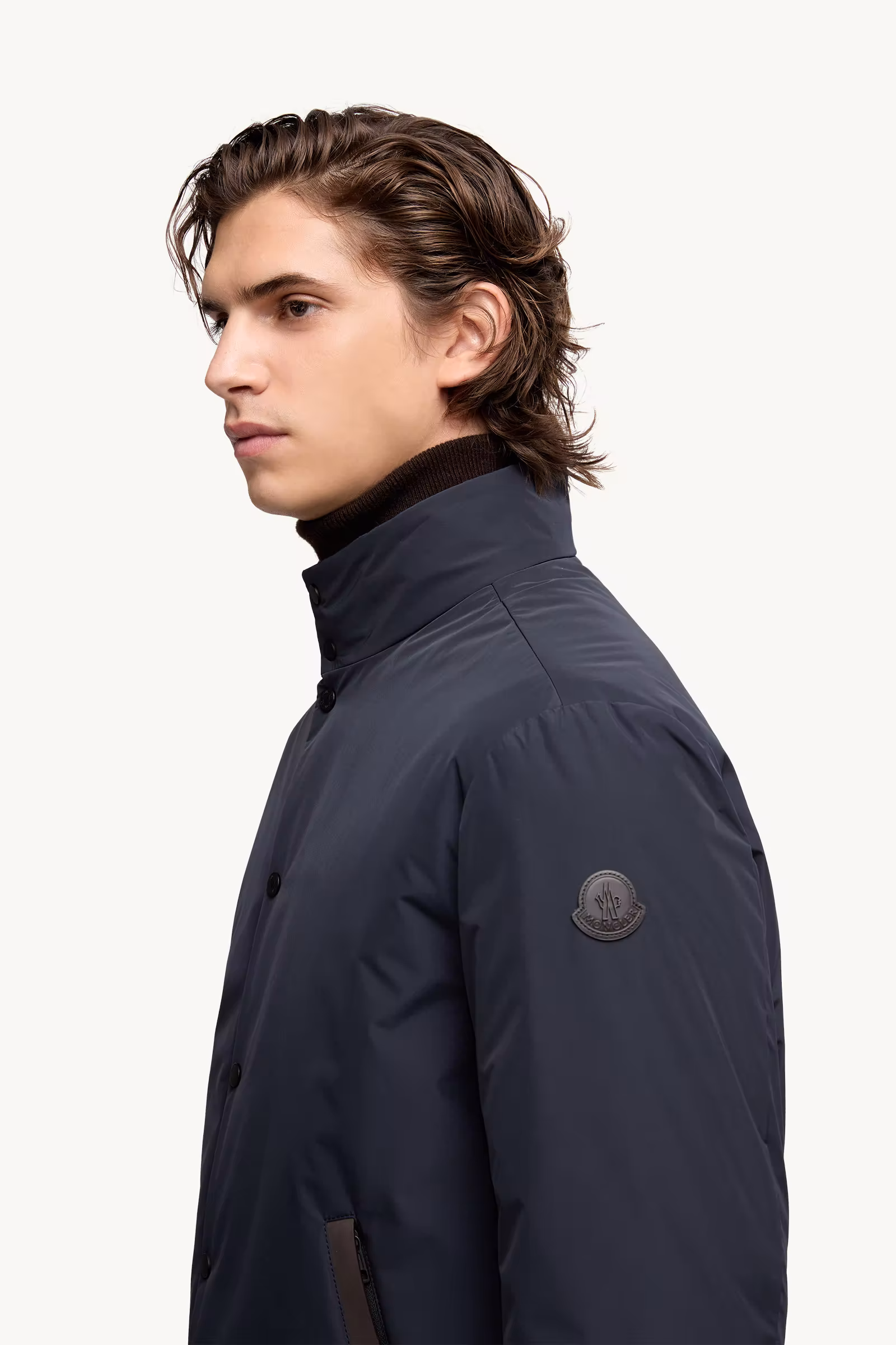 Lanques Leather-Trimmed Short Down Jacket