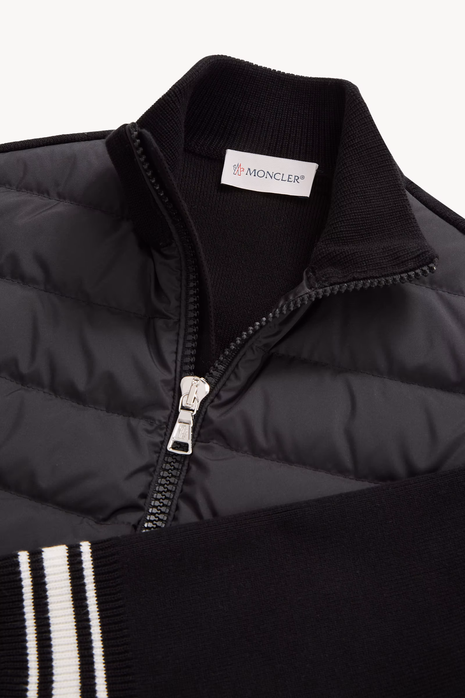 Padded Cotton Zip-Up Cardigan