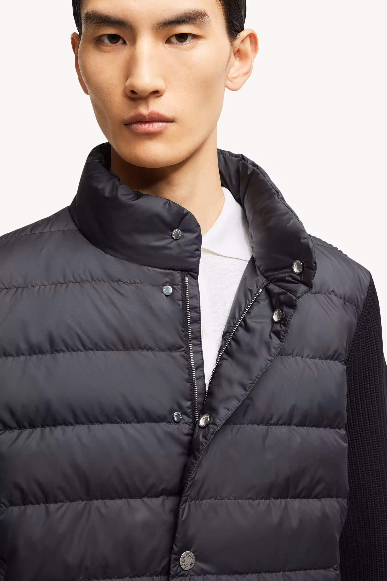 Padded Cotton Zip-Up Cardigan