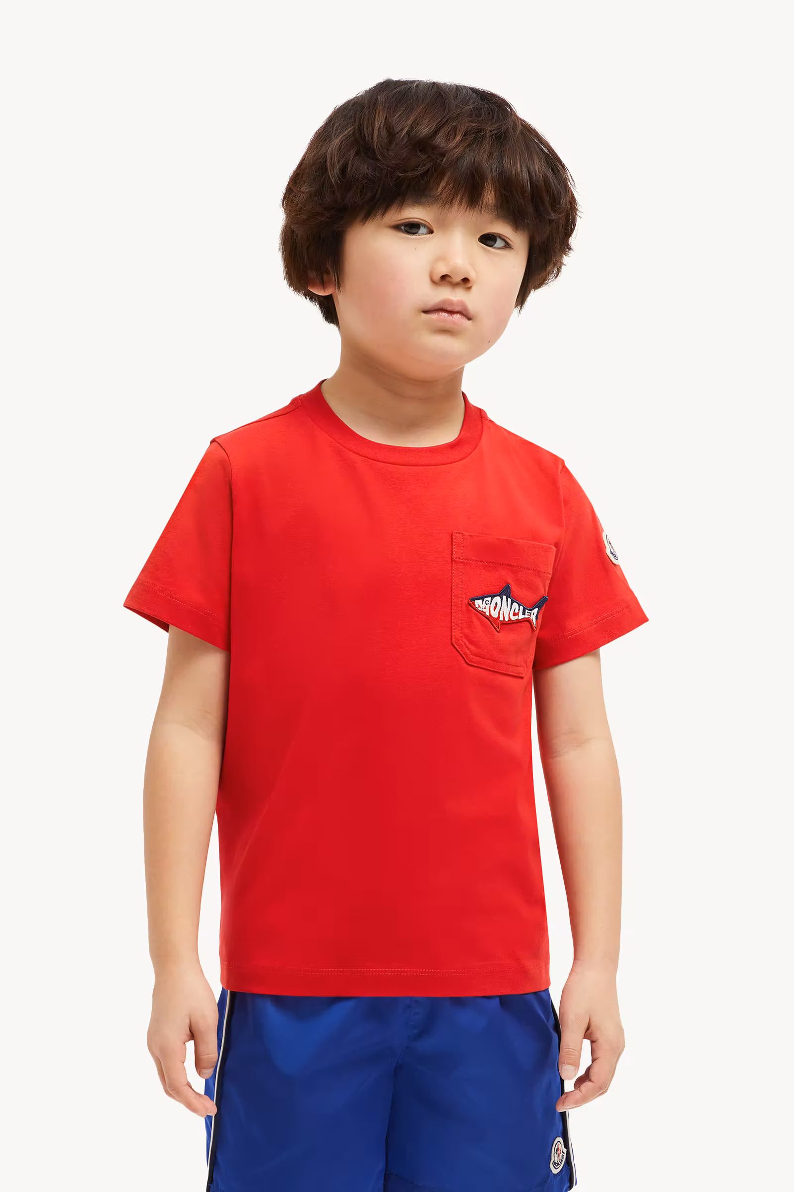 Embroidered Shark Cotton T-Shirt