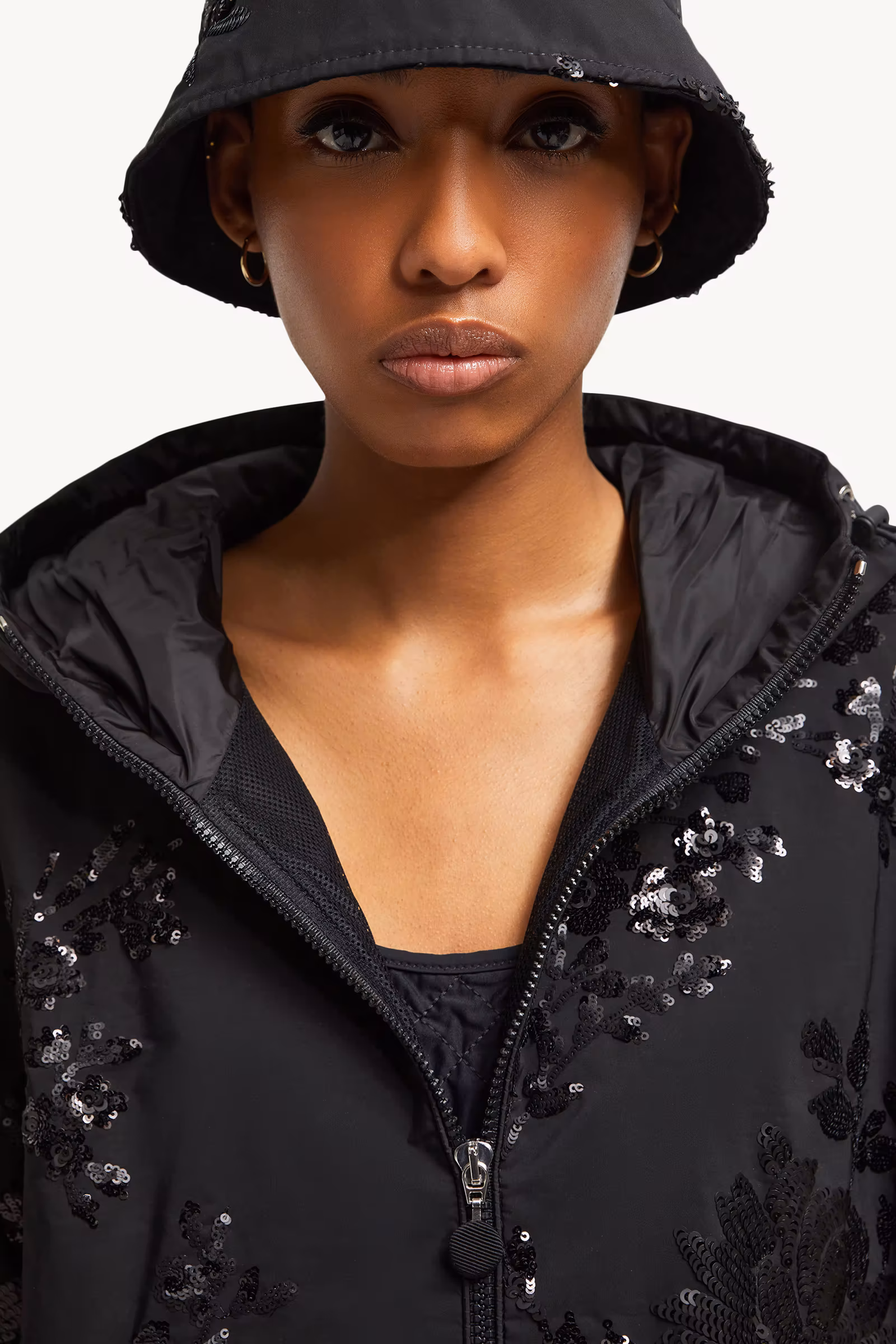 Landal Sequin-Embroidered Hooded Jacket