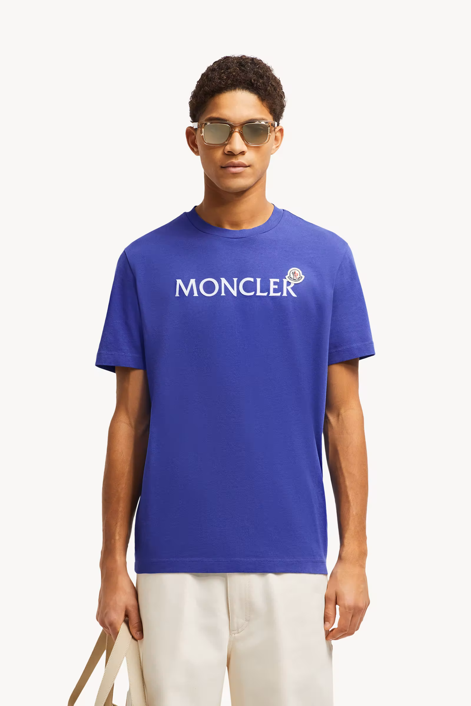 Flocked Logo Cotton T-Shirt