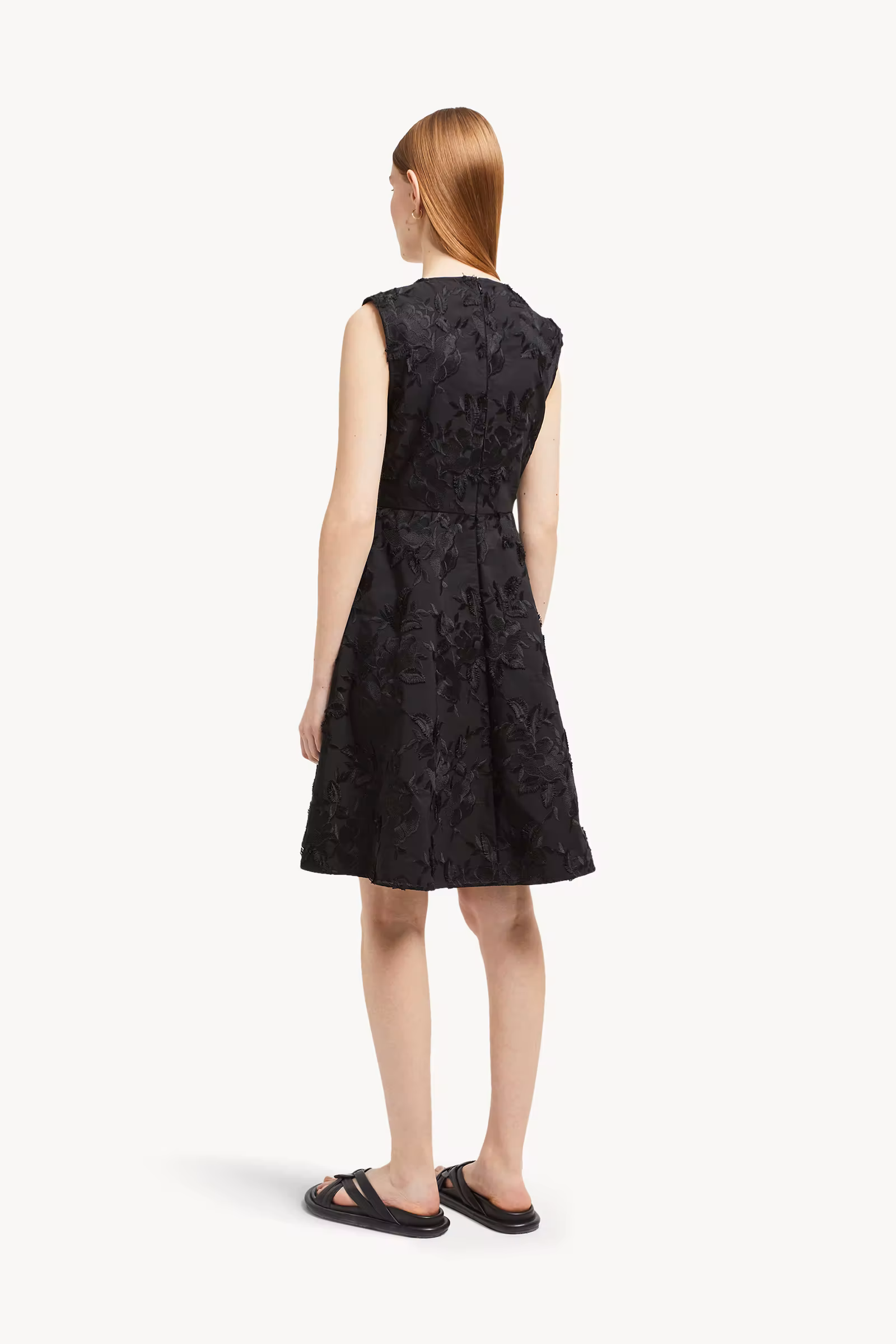 Textured Floral Gabardine Dress