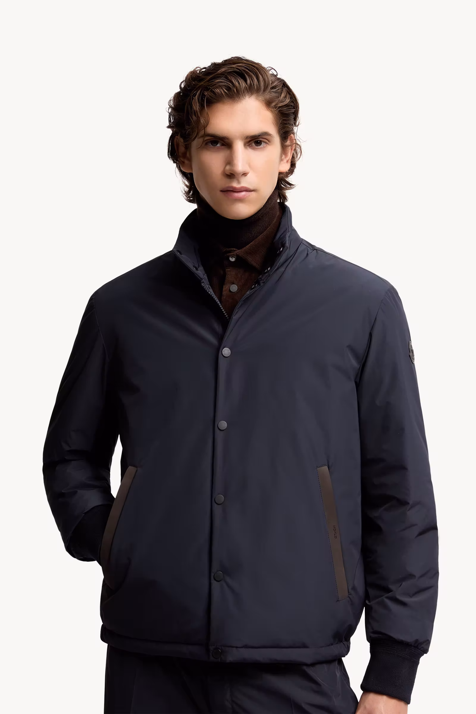 Lanques Leather-Trimmed Short Down Jacket