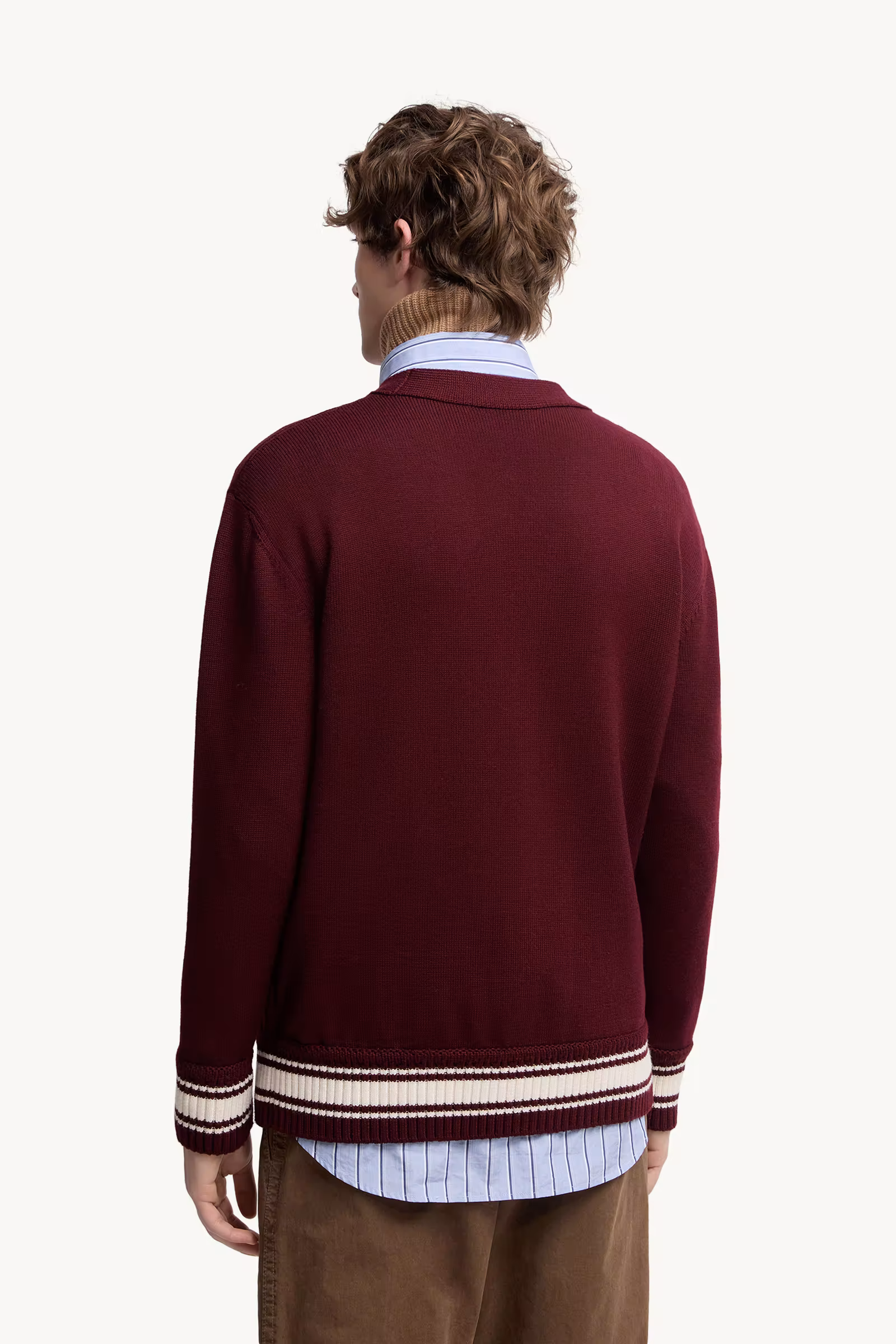 Embroidered Monogram Wool Cardigan