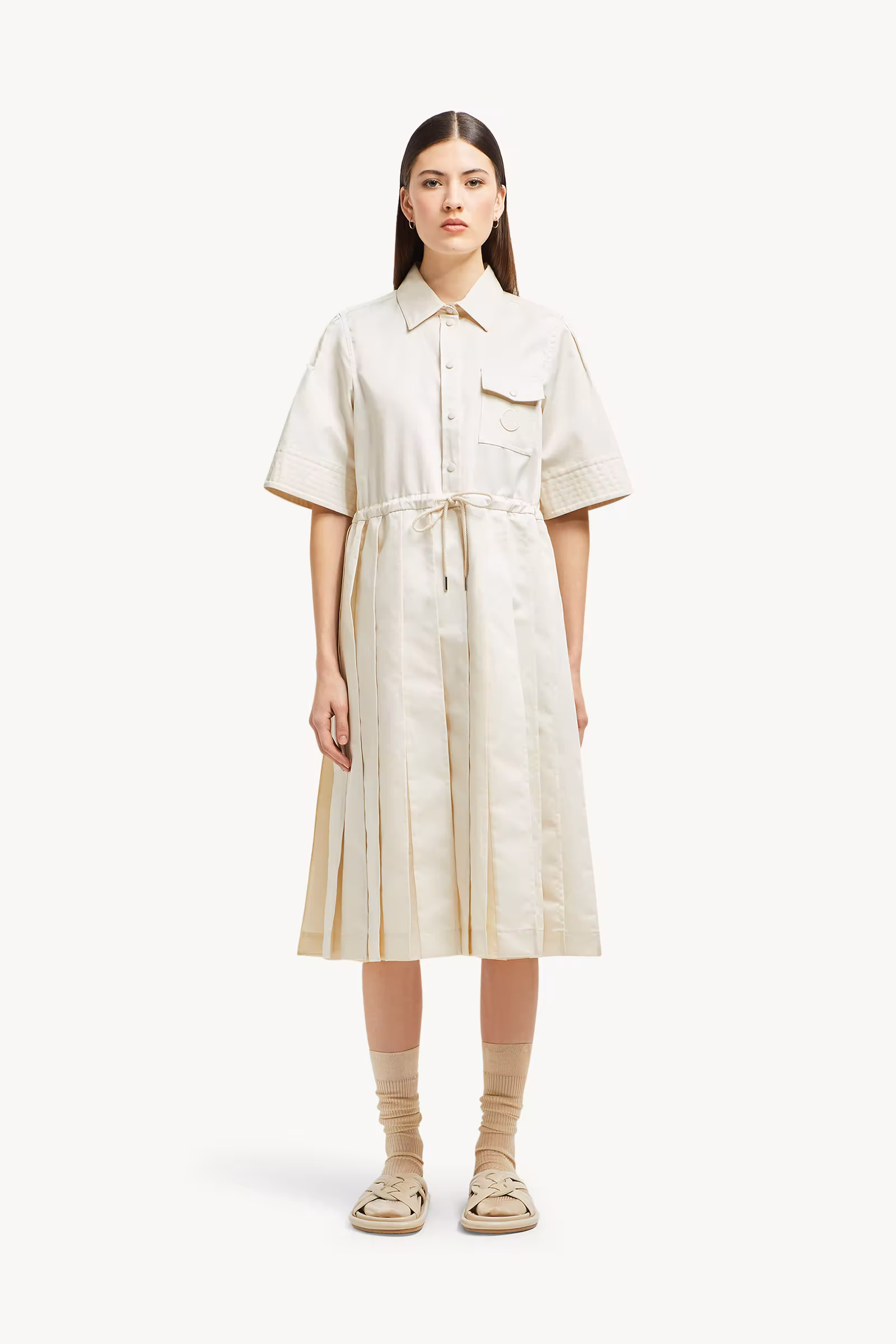 Cotton & Silk Midi Shirt Dress
