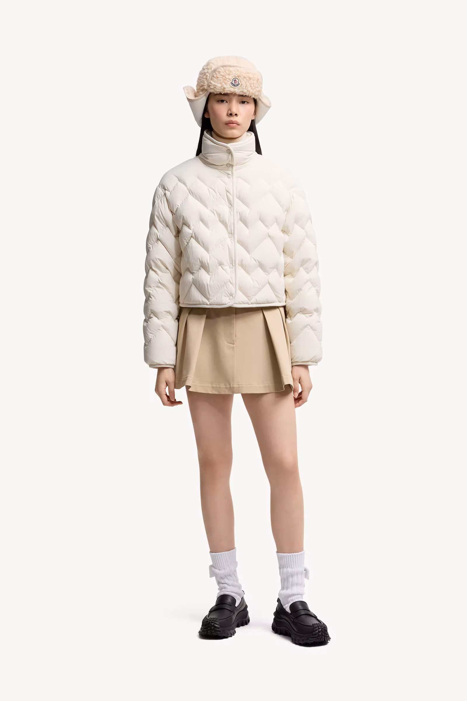 Senevee Heart-Quilted Short Down Jacket