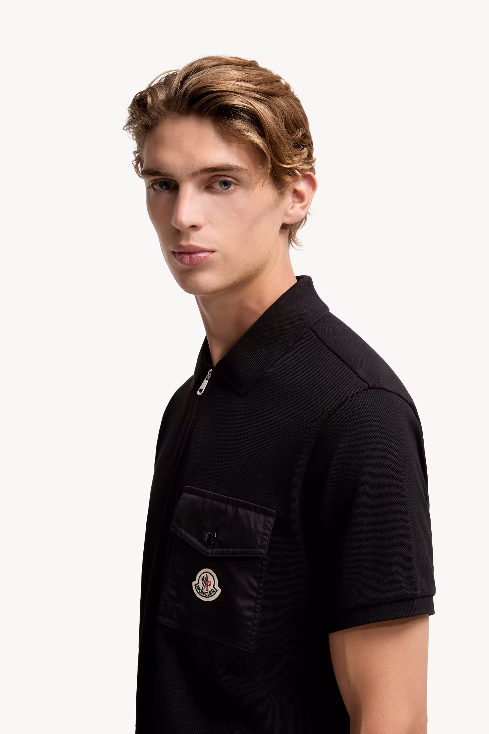 Cotton Piquet Polo Shirt with Pocket