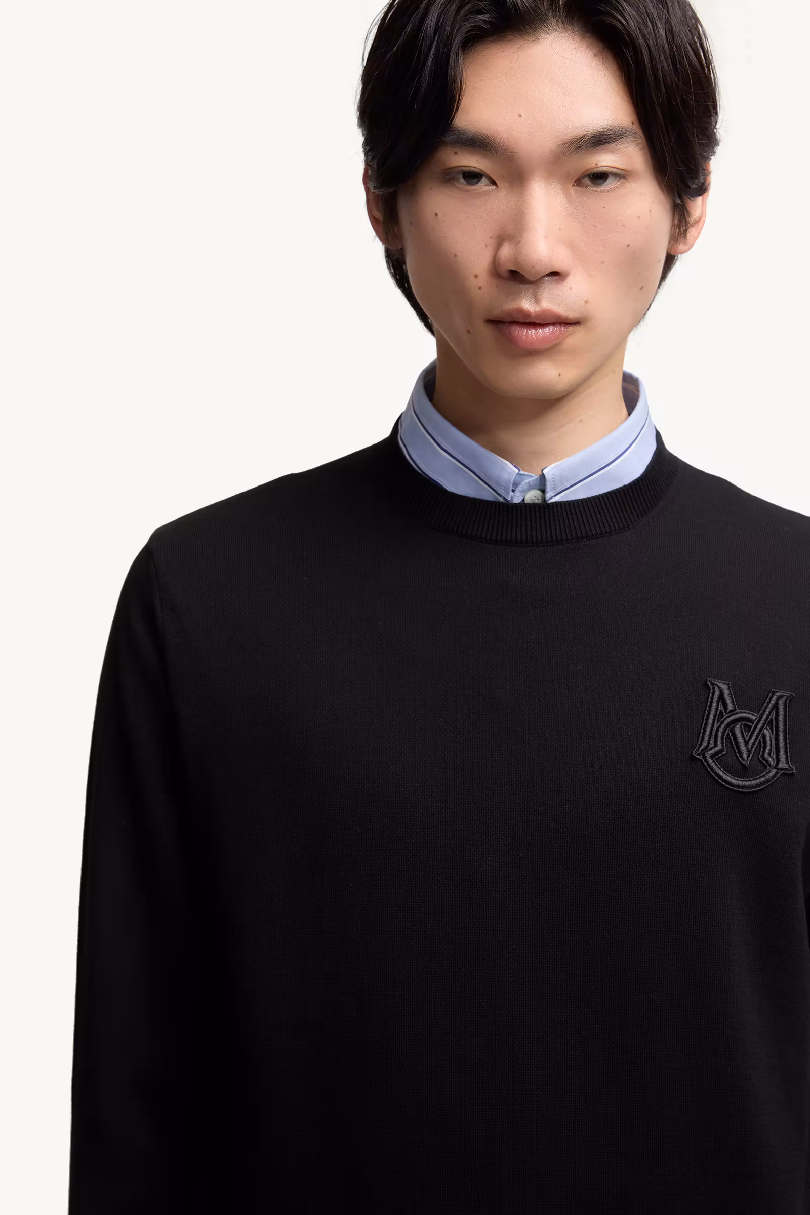 Embroidered Monogram Cotton Sweater