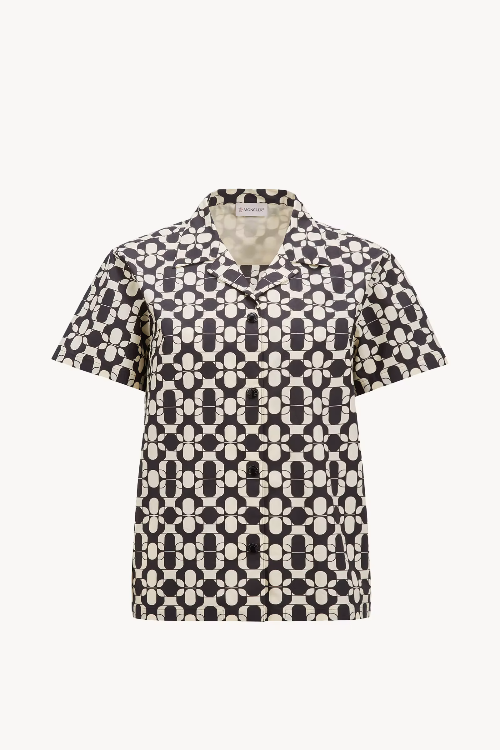 Geometric Print Cotton Short Sleeve Shirt