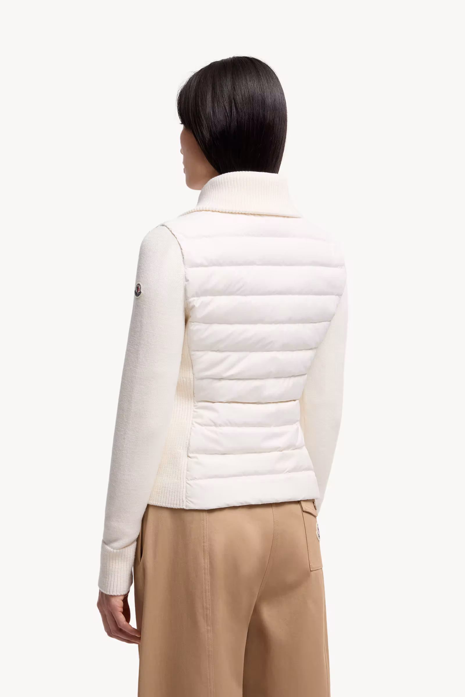 Padded Wool Zip-Up Cardigan